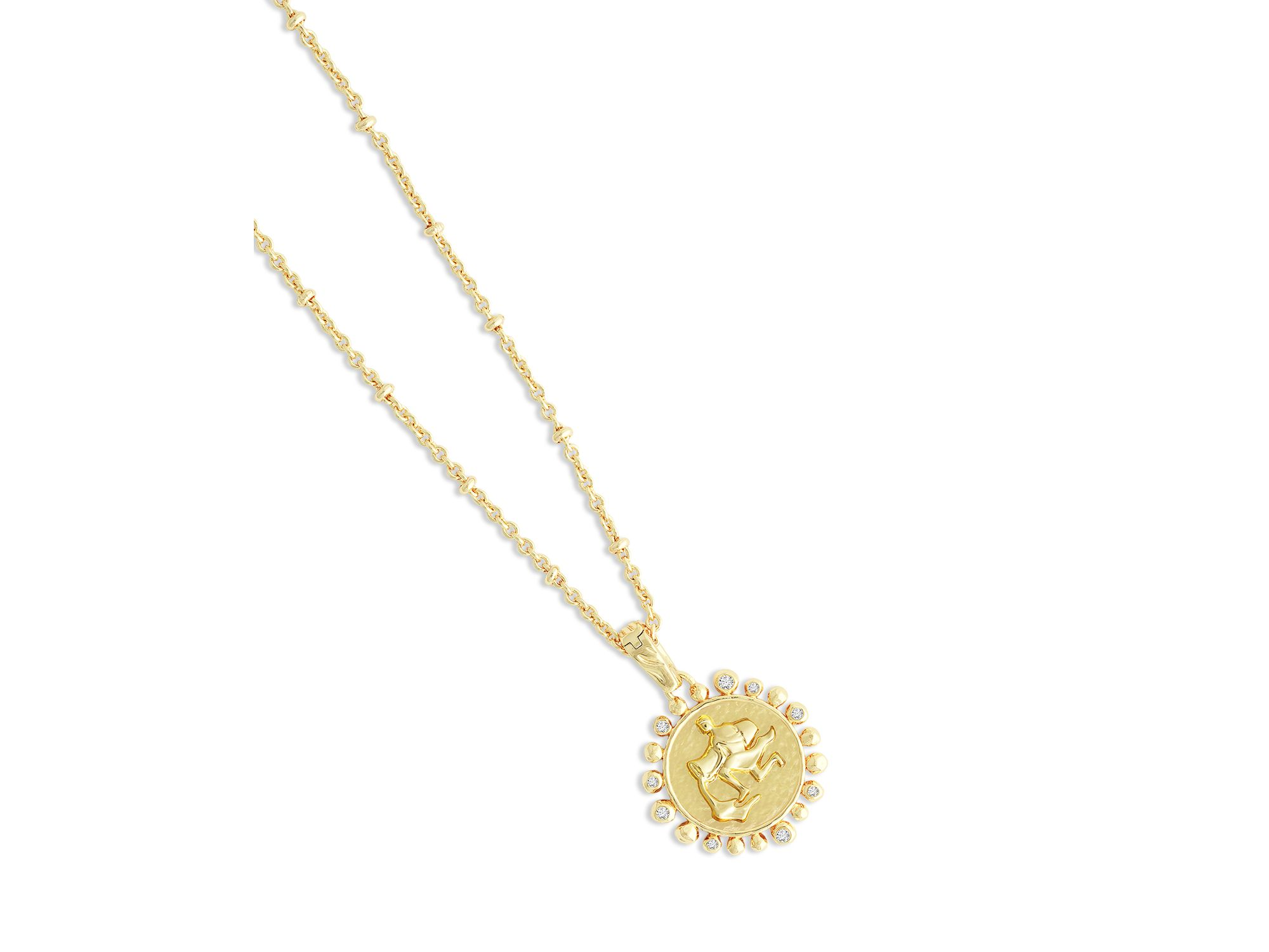 Pavé Zodiac Pendant Necklace, 16"-17" — Image 3