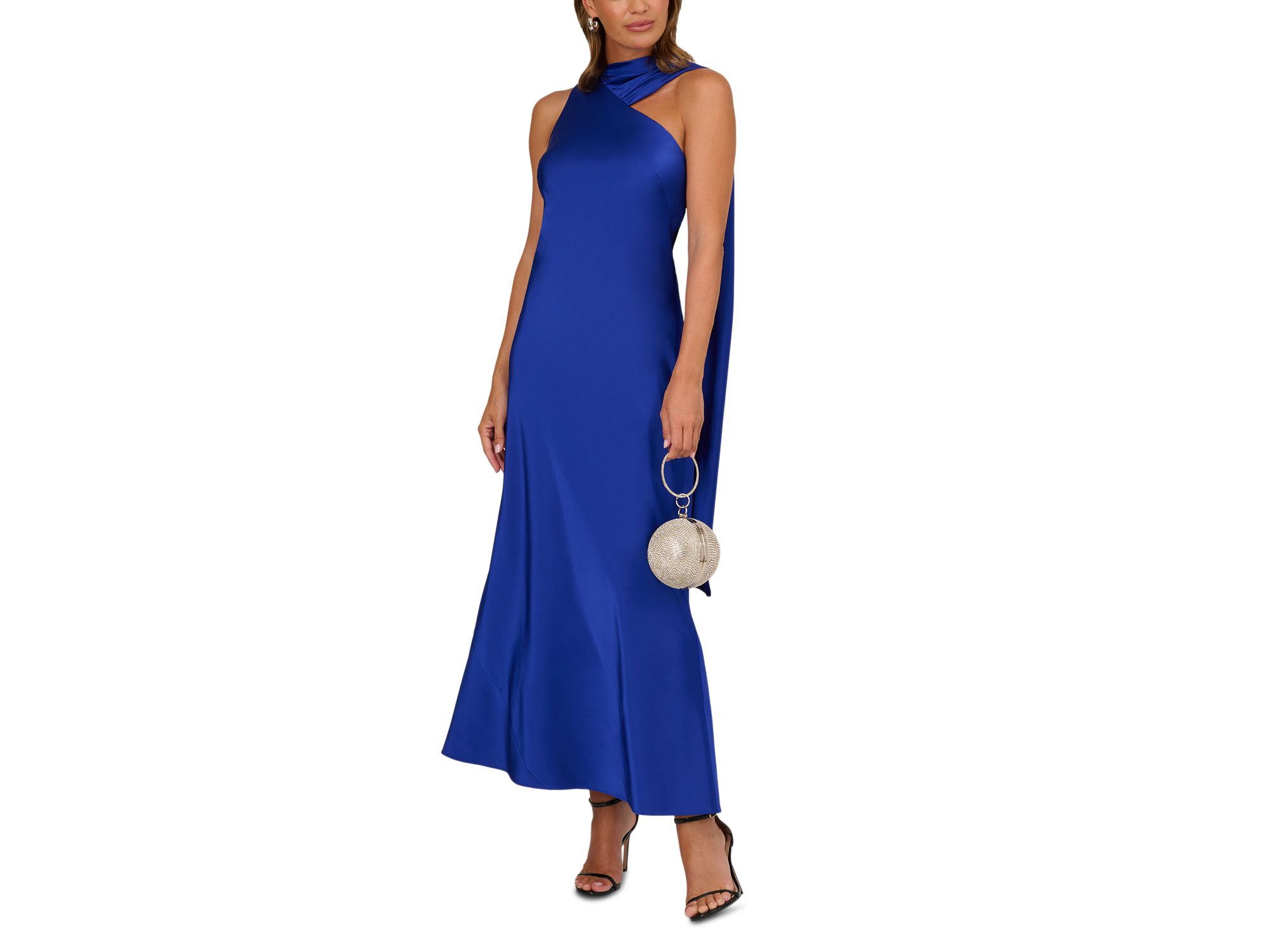 Asymmetrical Satin Dress - Image 1