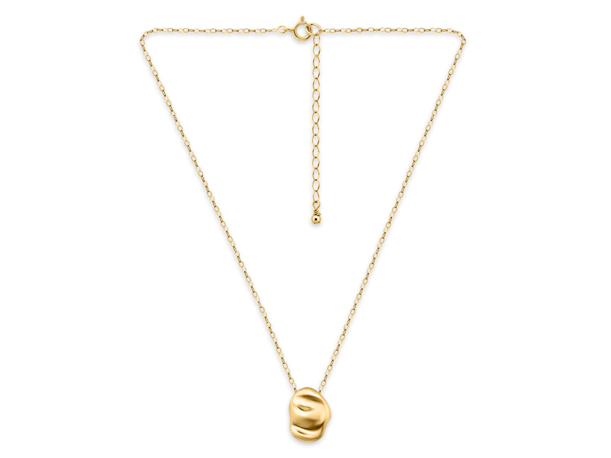 18K Gold-Plated Sterling Silver Sculptured Oval Pendant Necklace, 16-18" - Exclusive — Image 3