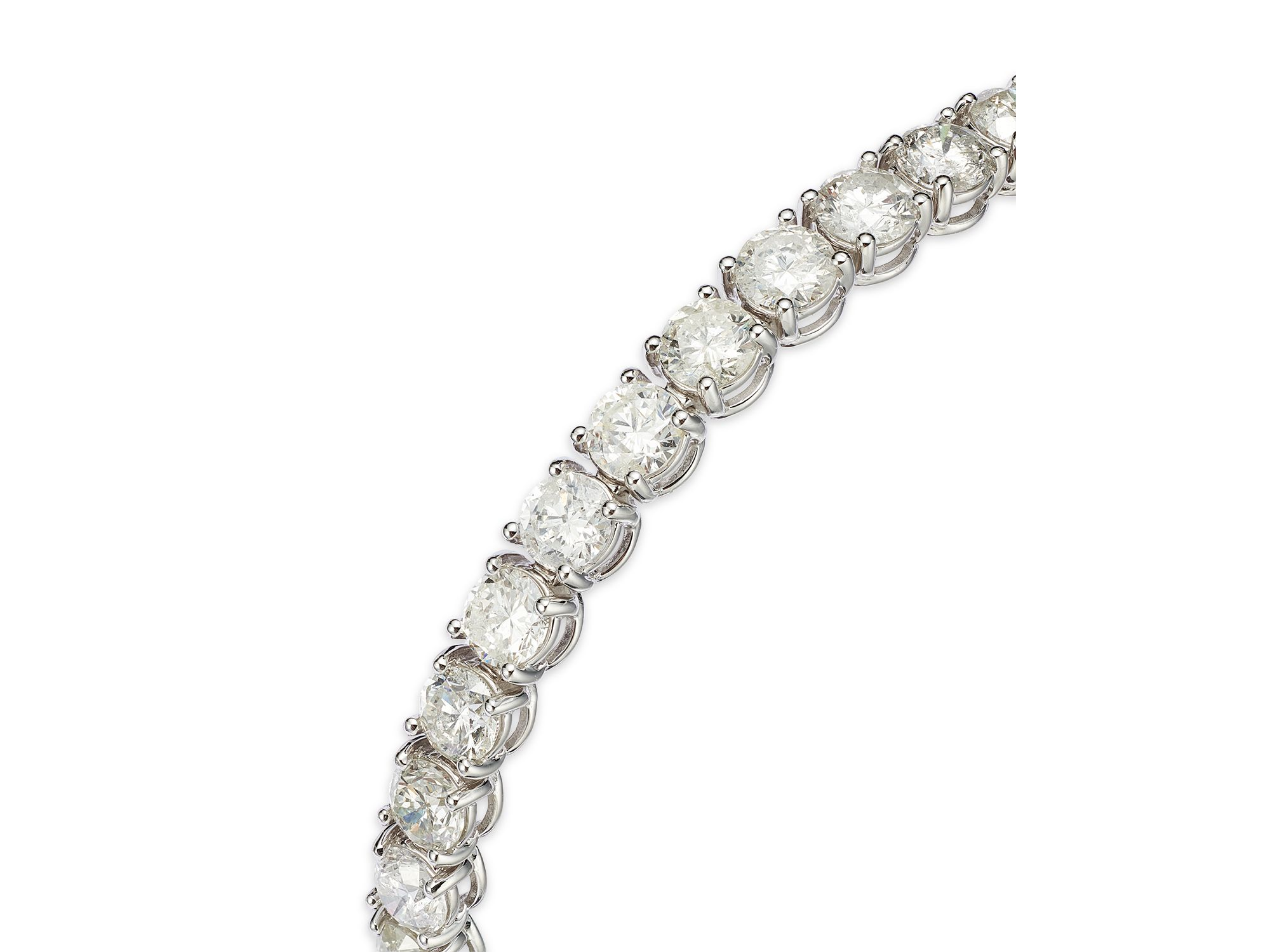 Certified Diamond Tennis Bracelet in 14K White Gold, 15.0 tcw — Image 4