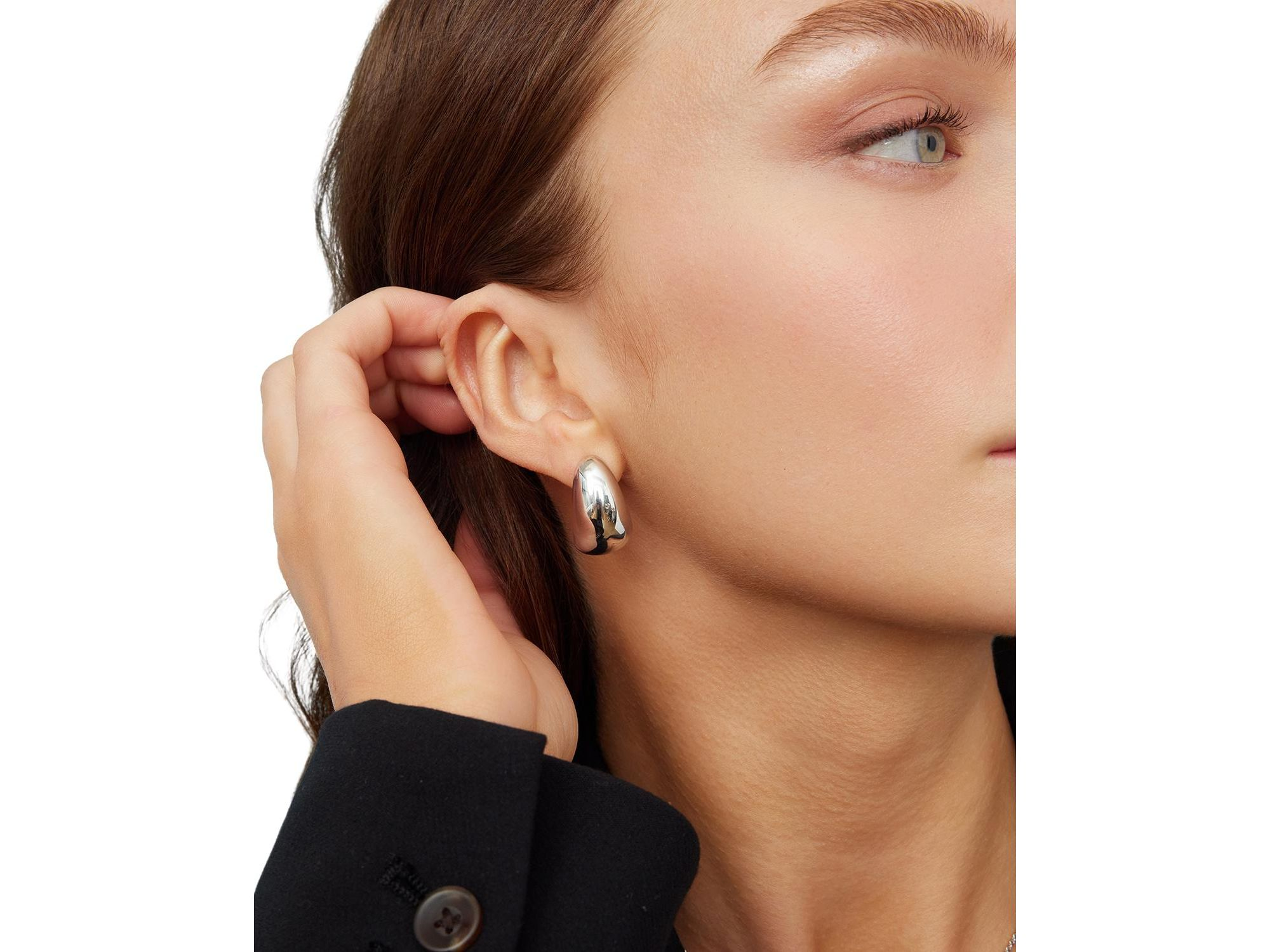 Sterling Contour Drop Earrings — Image 3