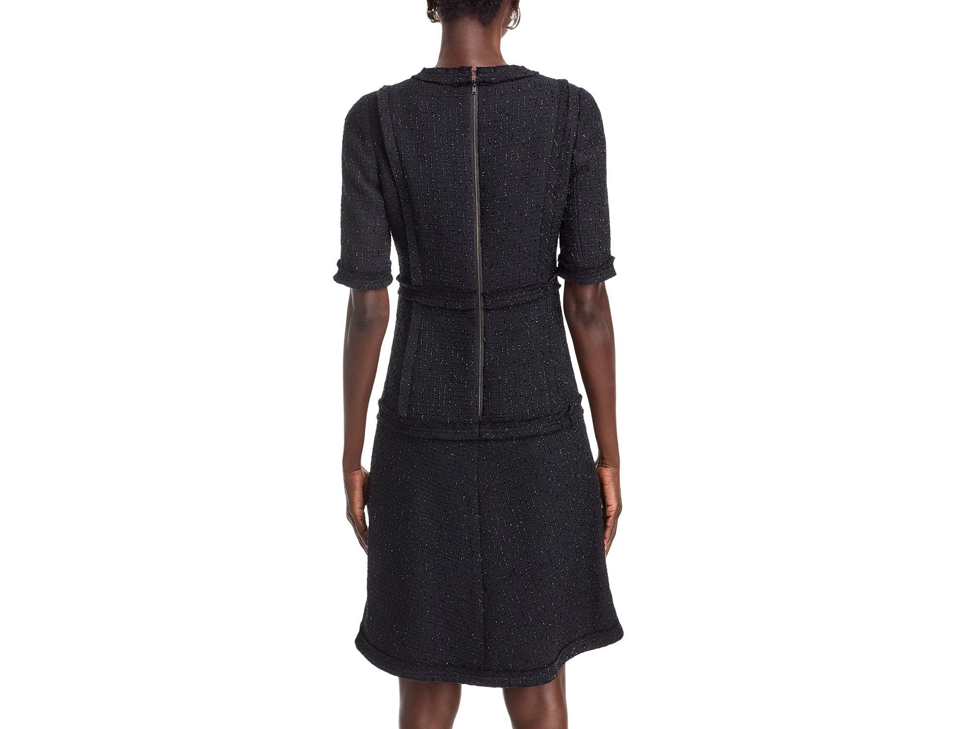 Metallic Tweed Geo Stripe Dress — Image 5
