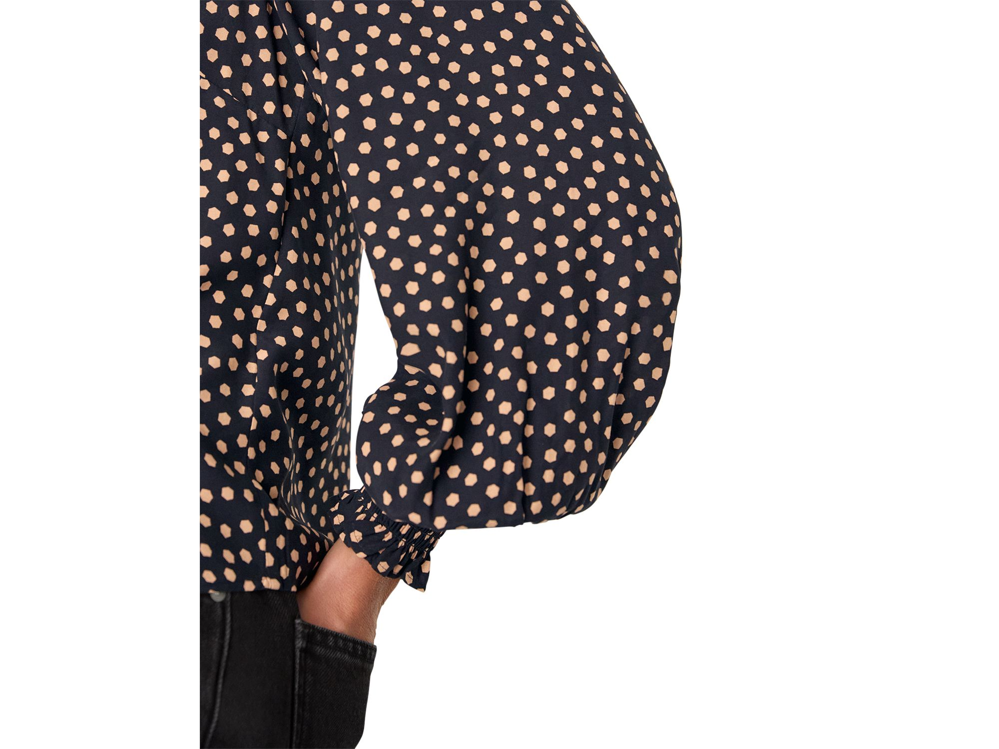 Spot Shirred Cuff Blouse — Image 4