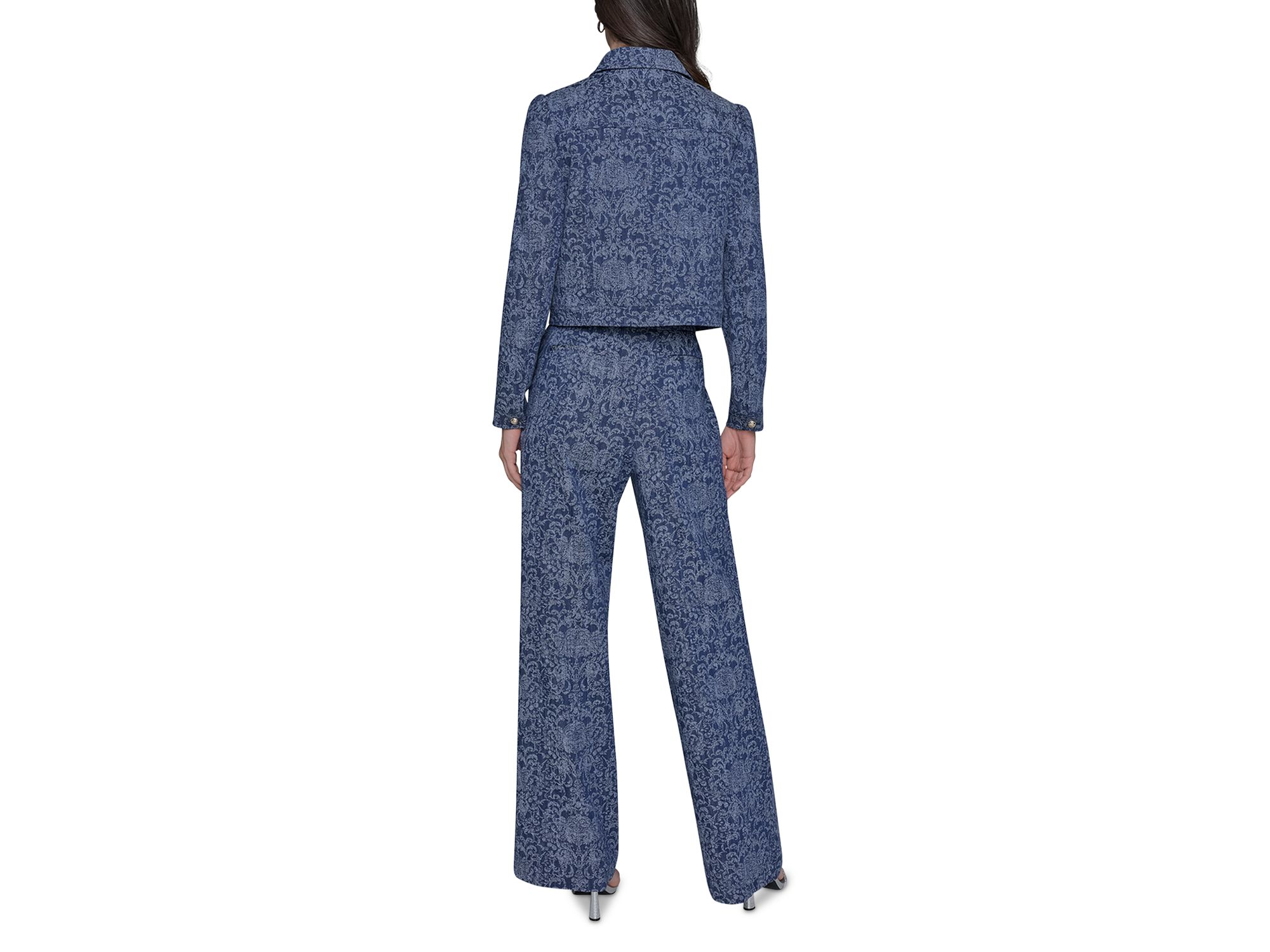 Cropped Motif Jean Jacket — Image 6