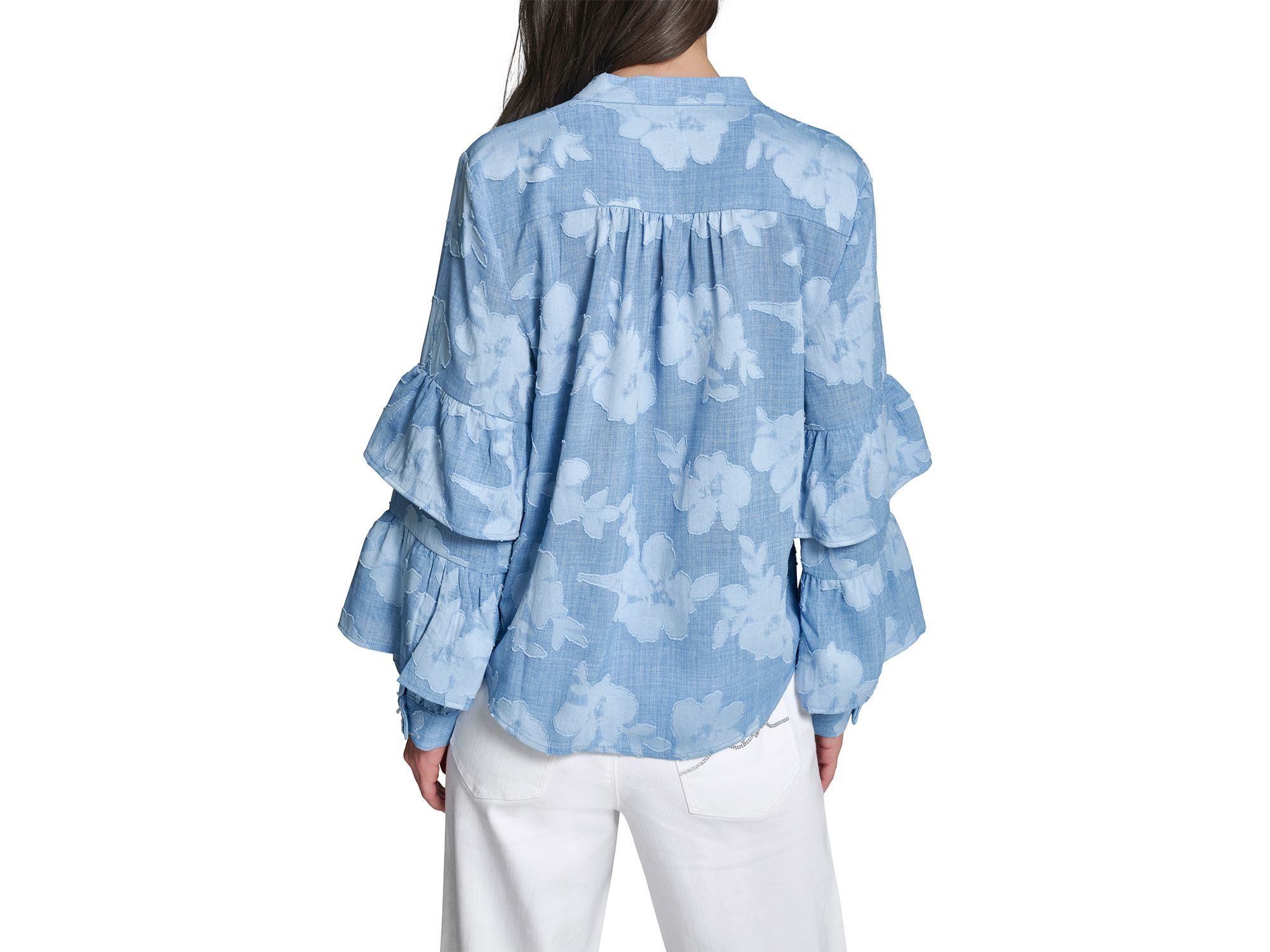 Tiered Ruffled Sleeve Floral Blouse — Image 3