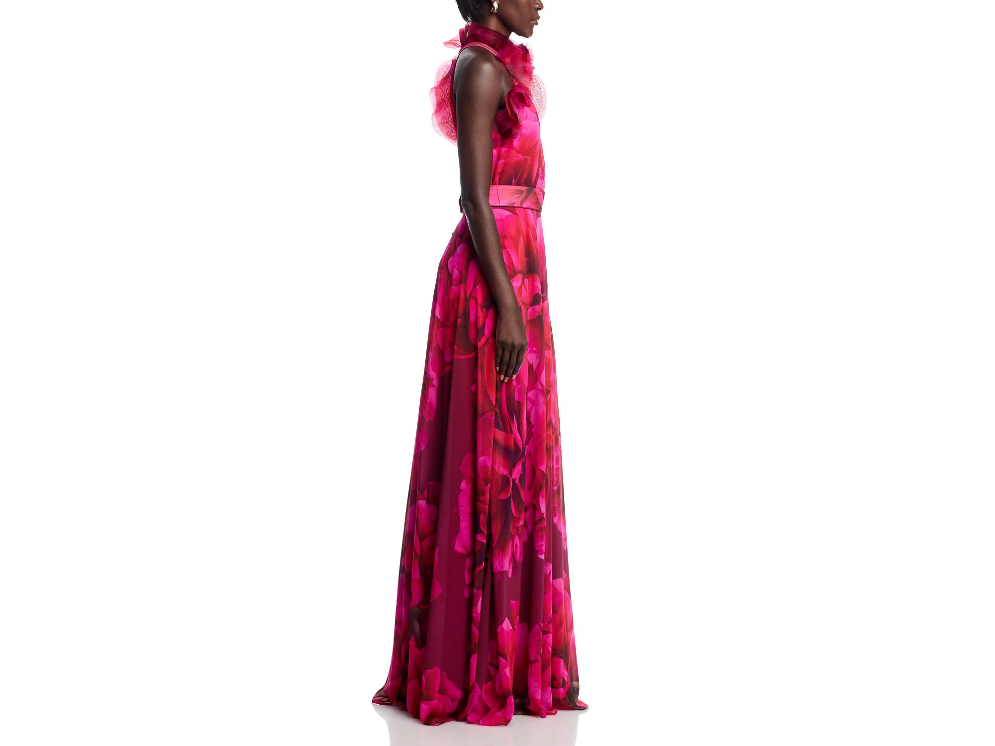 Floral Organza Halter Gown — Image 5