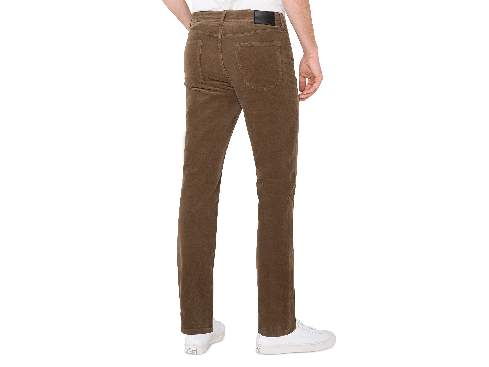 Kingston Modern Slim Straight Corduroy Jeans in Oat — Image 3