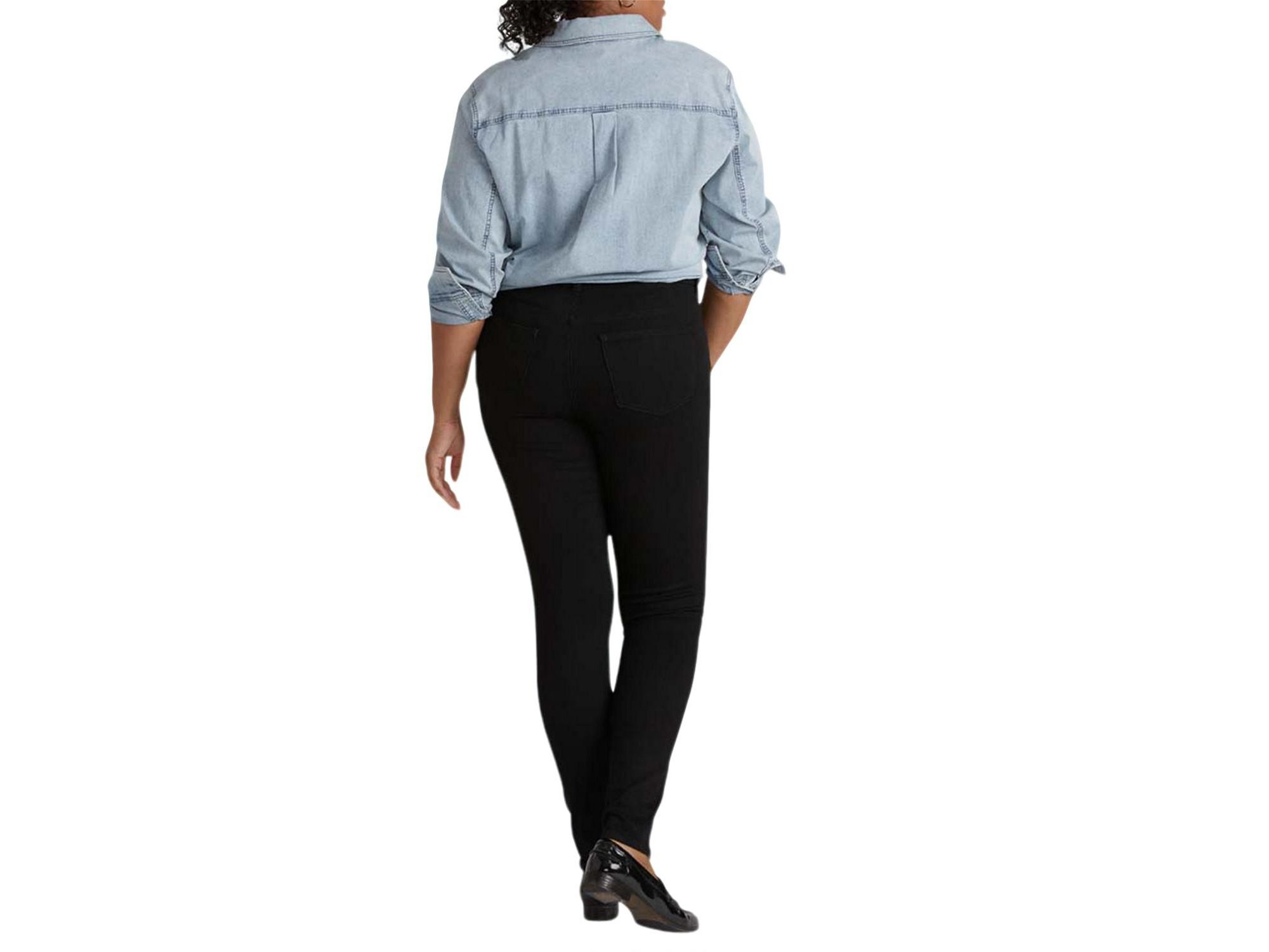 Women's Plus Seine High Rise Skinny Jeans 32 in in Black Wash — Image 3