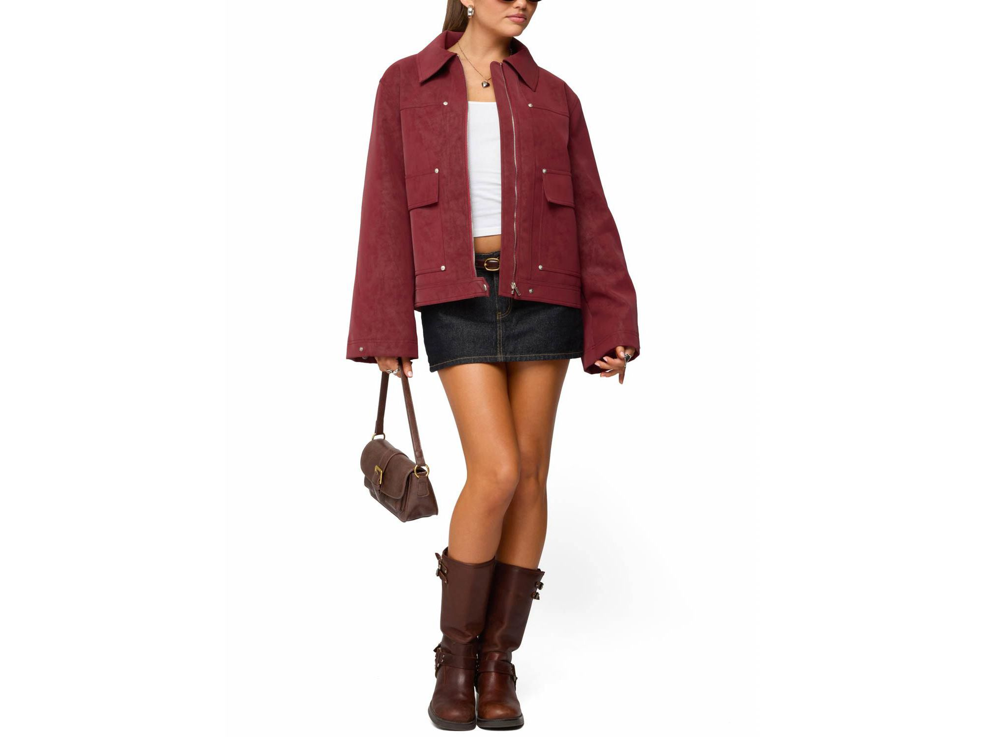 Annabelle Oversized Faux Suede Jacket — Image 4