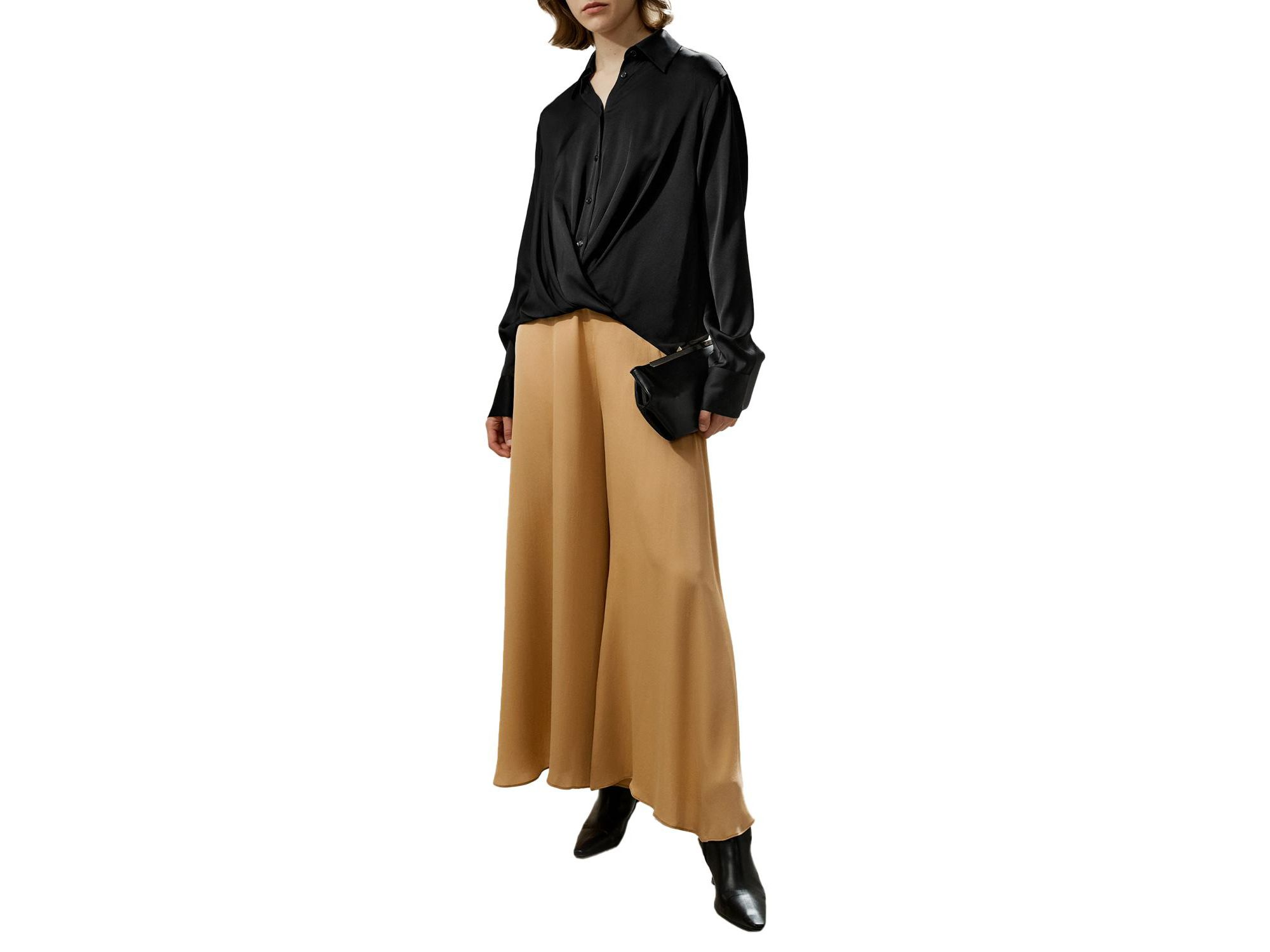 Hem Pleated Silk Blouse — Image 4