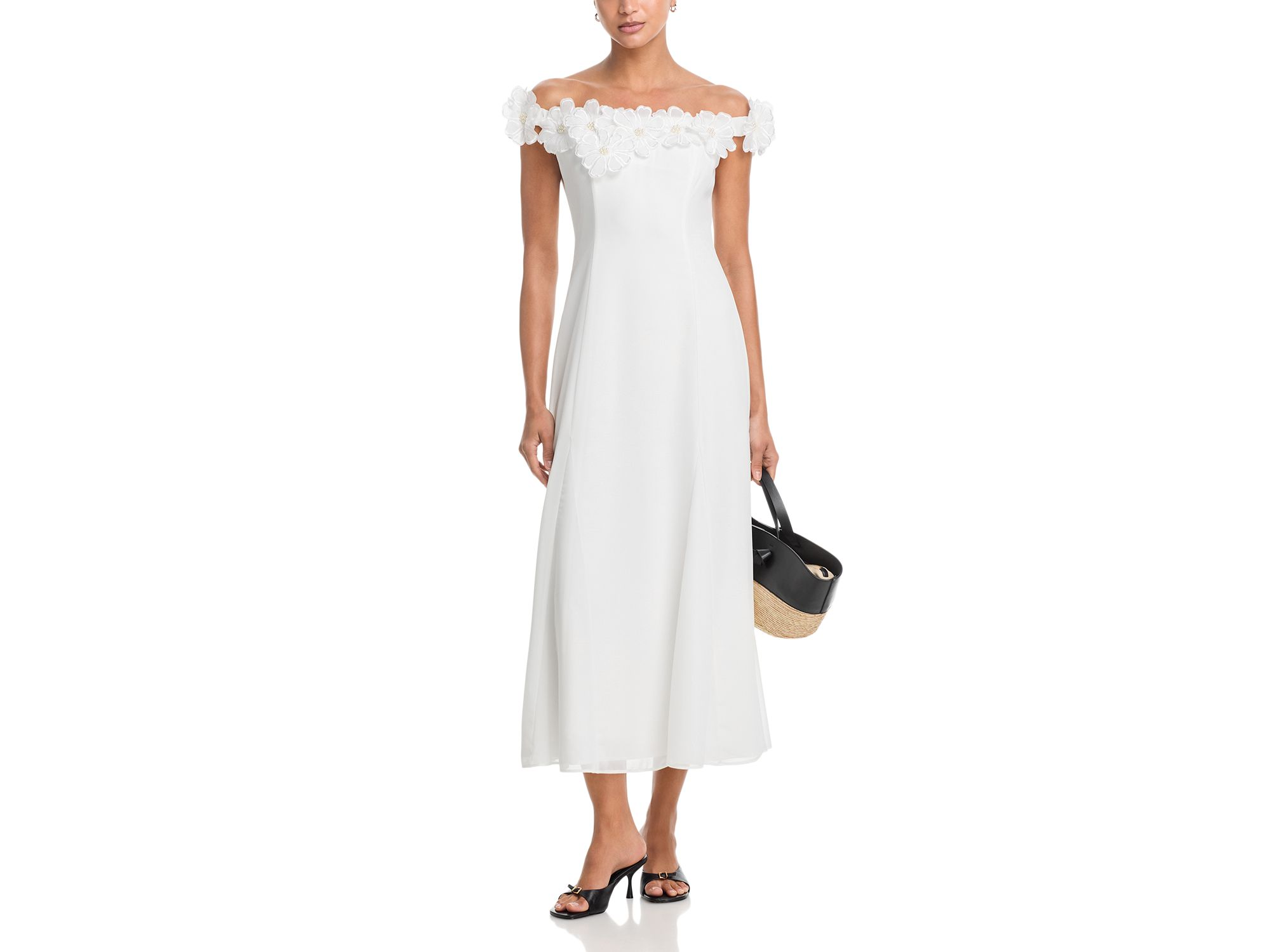 Appliqué Floral Off-the-Shoulder Midi Dress - Exclusive — Image 3