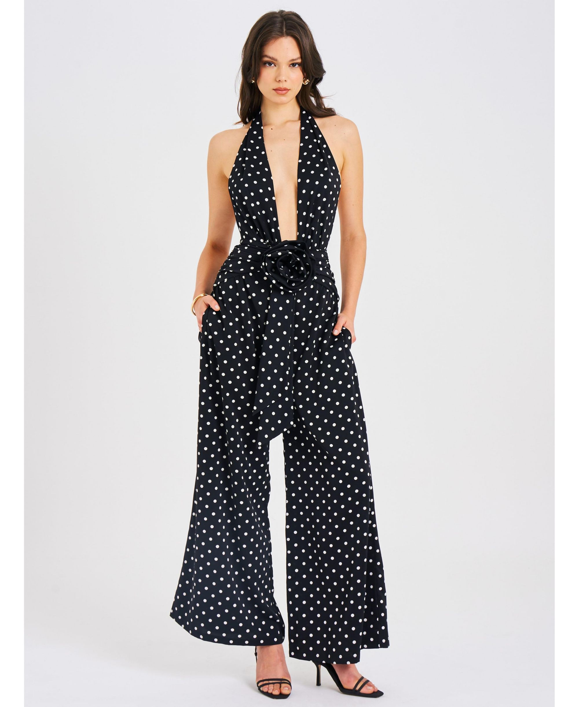 Oriana Polka Dots Halter Jumpsuit — Image 6