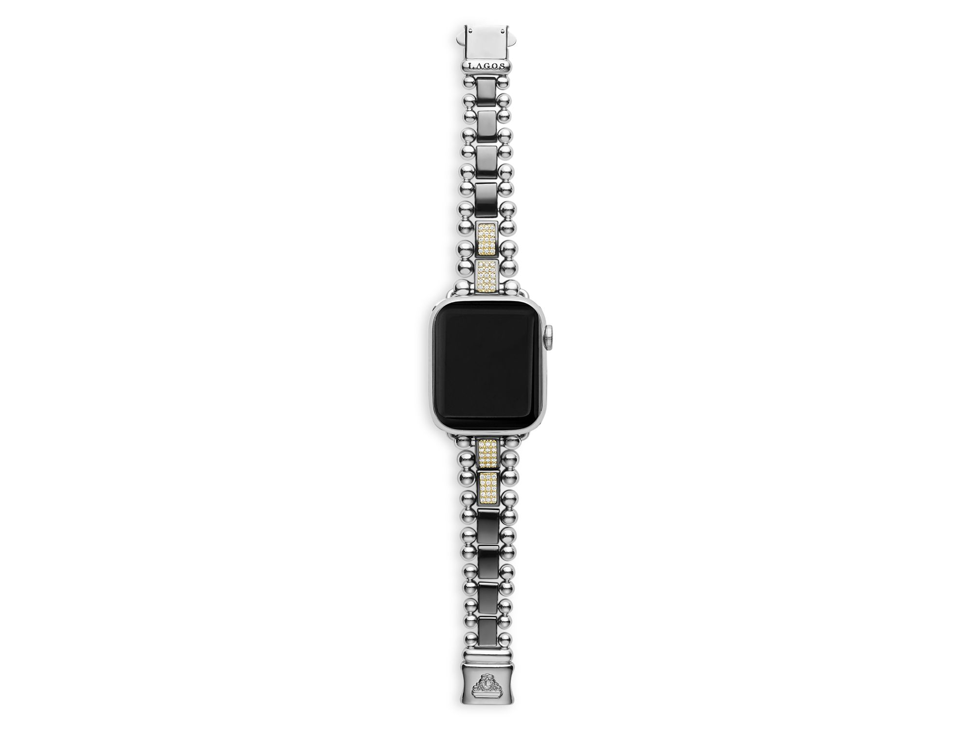 18K Yellow Gold Smart Caviar Half Diamond Apple™ Watch Bracelet, 38-45mm — Image 5