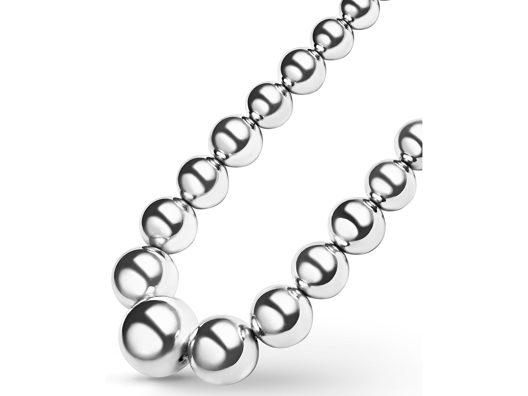 Sterling Caviar Bubbly Graduated Bead Collar Necklace, 18" — Image 3
