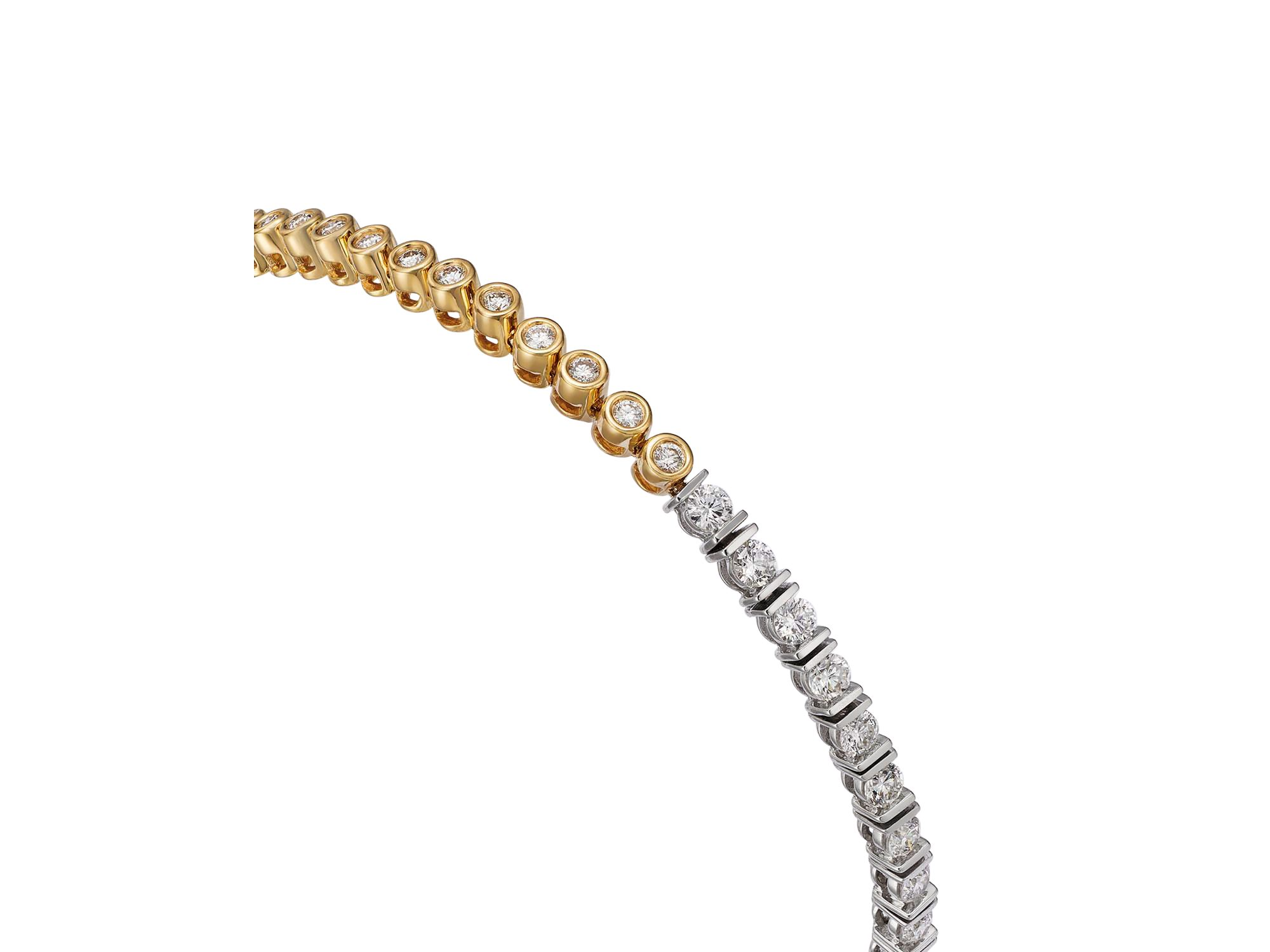 Diamond Tennis Bracelet in 14K Yellow & White Gold, 2.0 tcw — Image 3