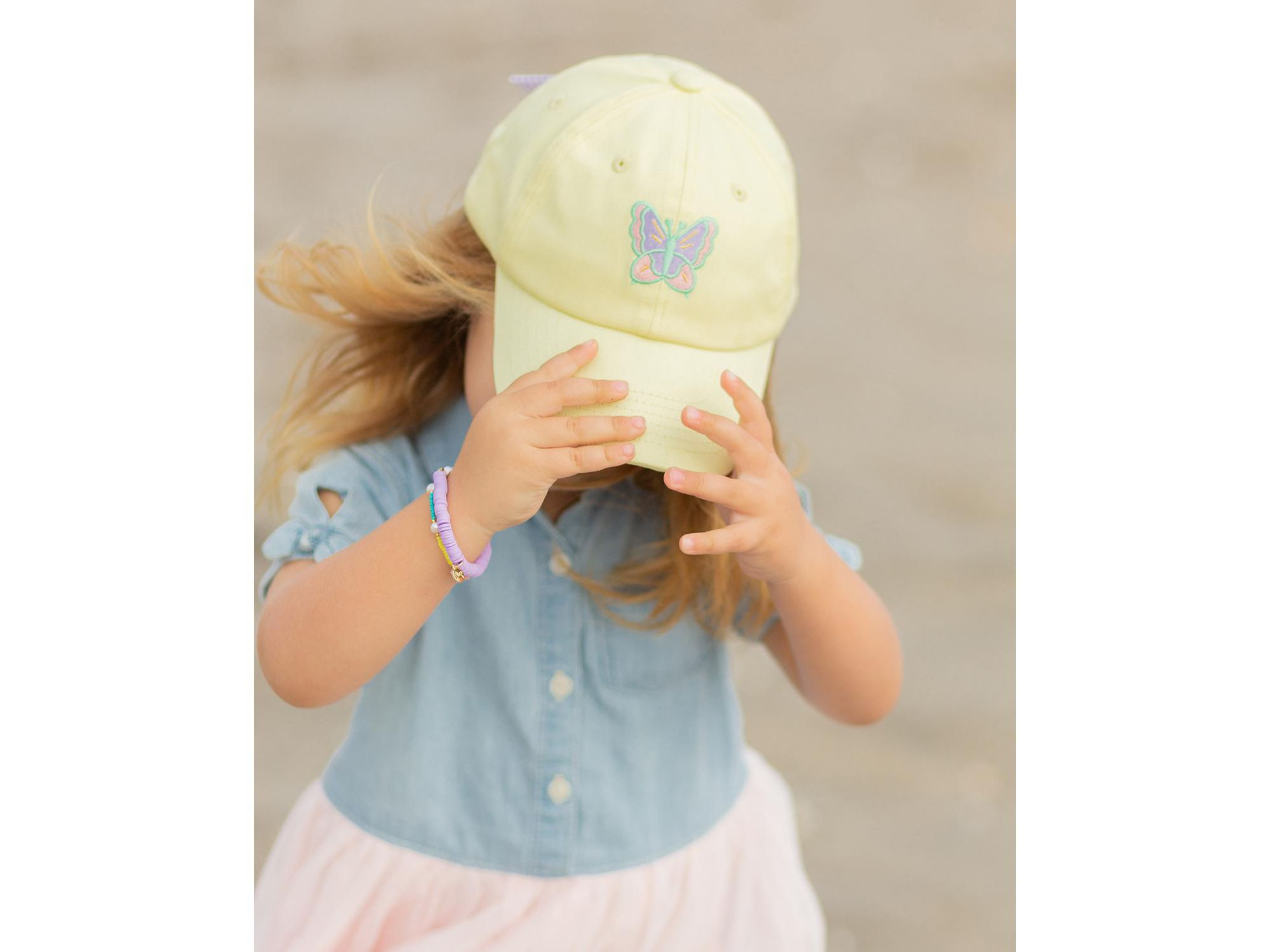 Girls'  Butterfly Bow Baseball Hat in Buttercup - Little Kid, Big Kid — Image 3