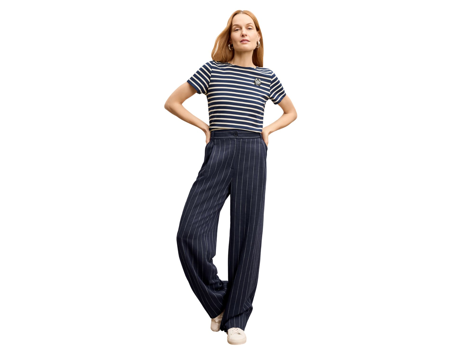 Fitz Pleated Women's Summer Pinstripe Trouser — Image 4