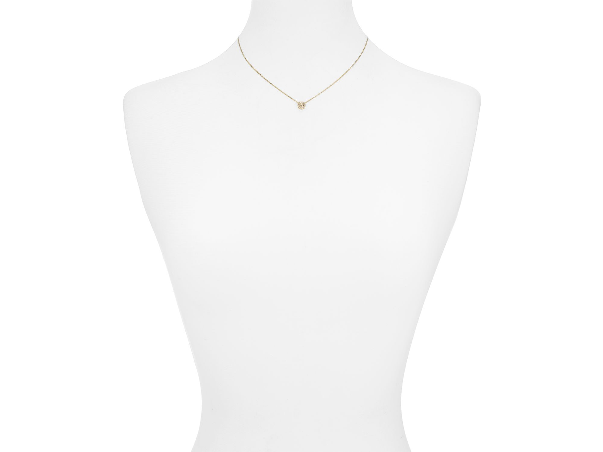 Small Circle Pendant Necklace, 14" — Image 3