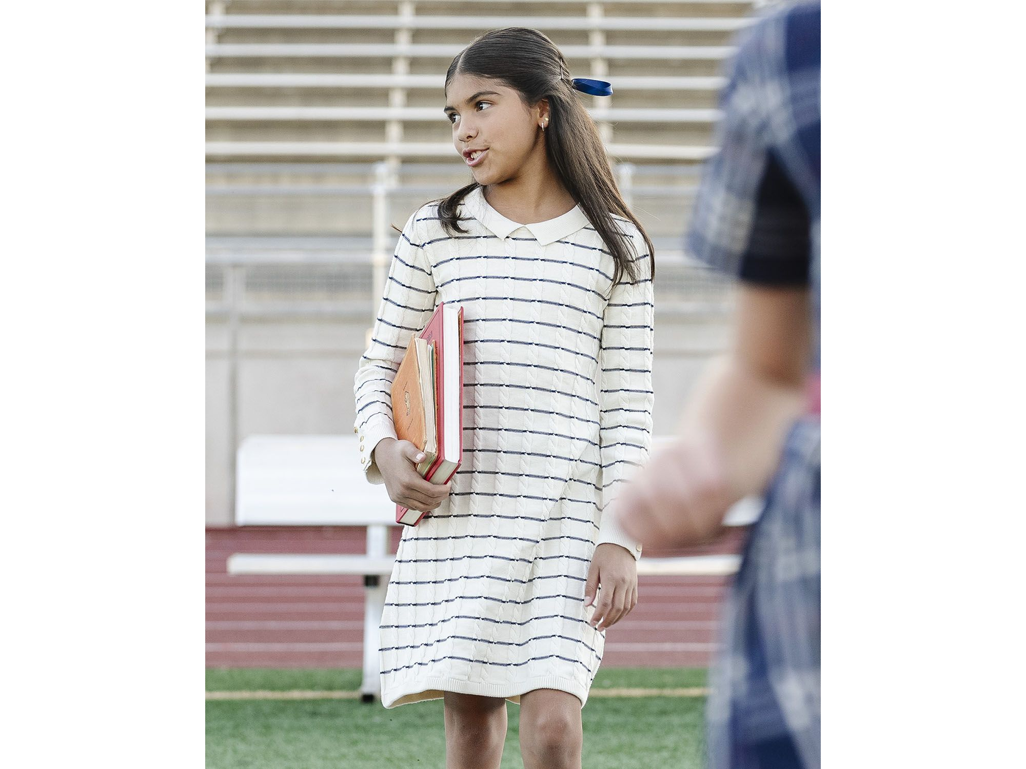 Girls' Organic Long Sleeve Peter Pan Collar Sweater Dress - Little Kid, Big Kid — Image 4