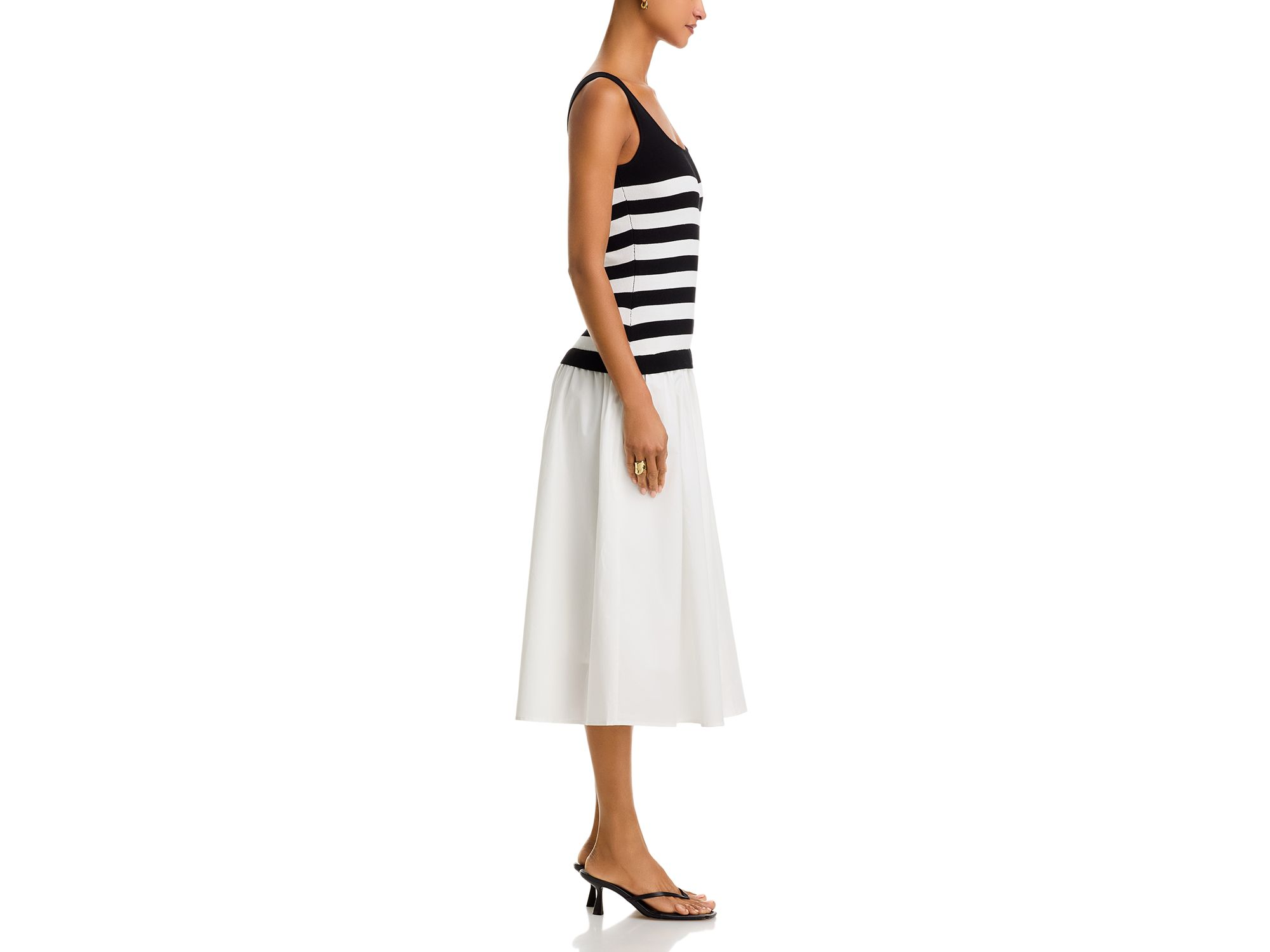 Stripe Mixed Media Dress - Exclusive — Image 5