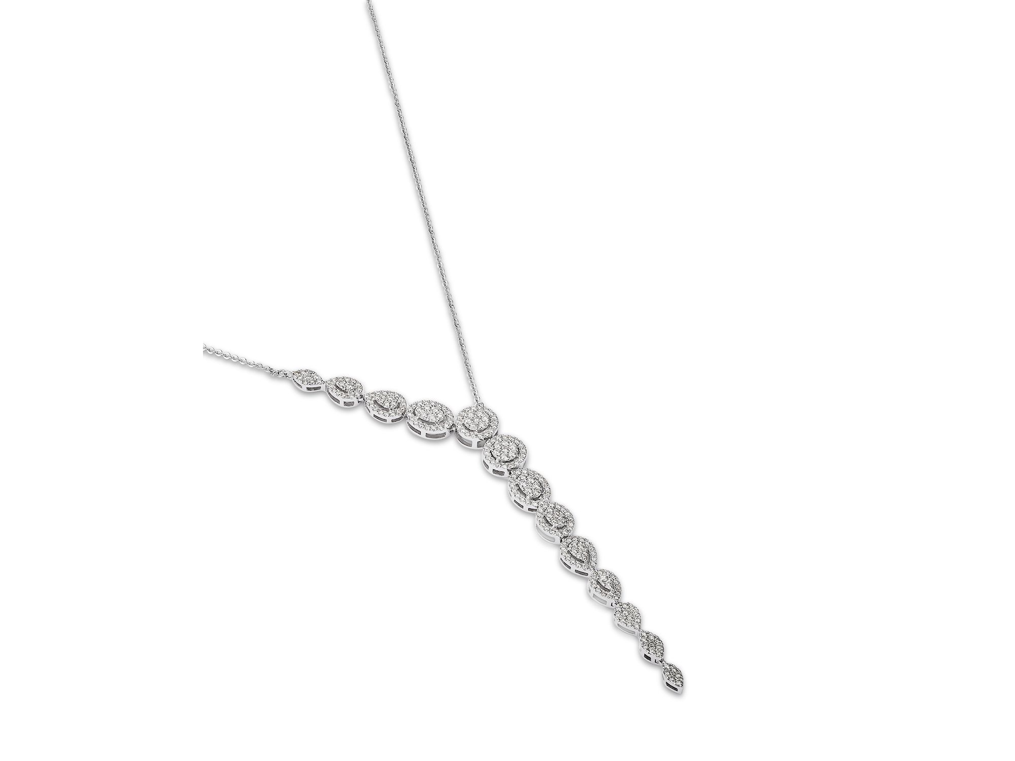 Diamond Lariat Necklace in 14K White Gold, 1.35 tcw — Image 3
