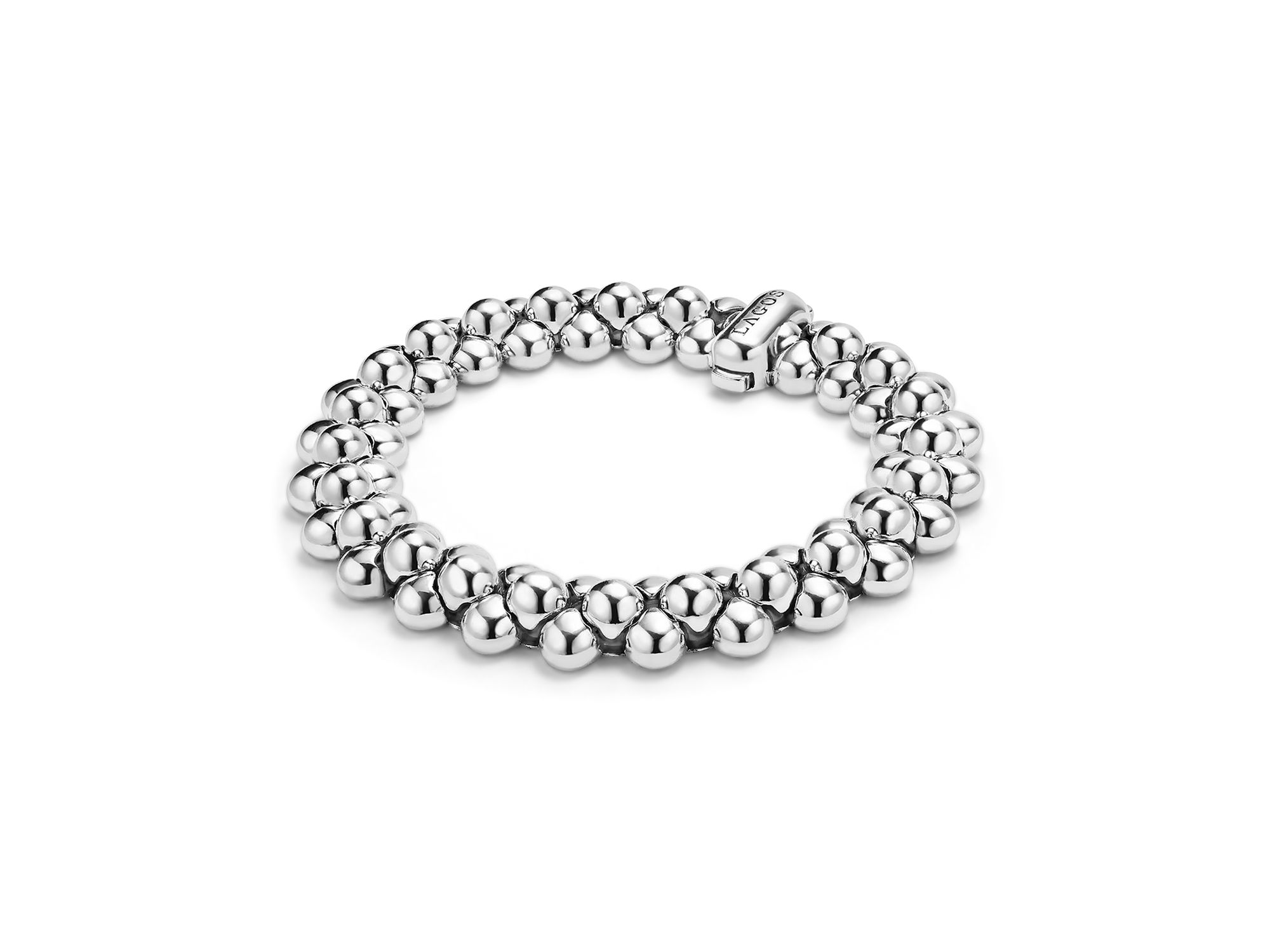 Sterling Caviar Bubbly Bead Cluster Statement Bracelet — Image 4