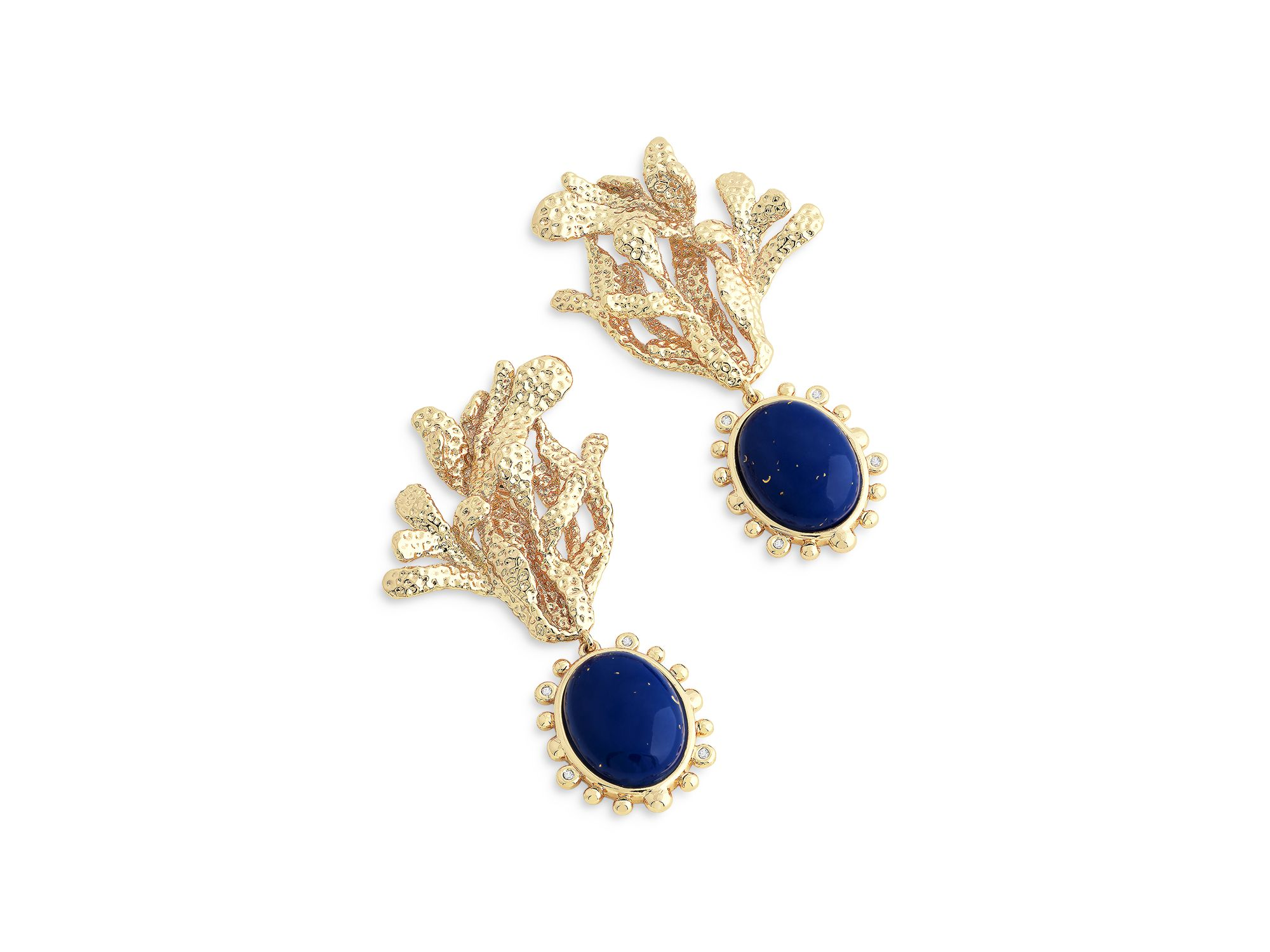 Lapis Oval Bead Drop Earrings — Image 5
