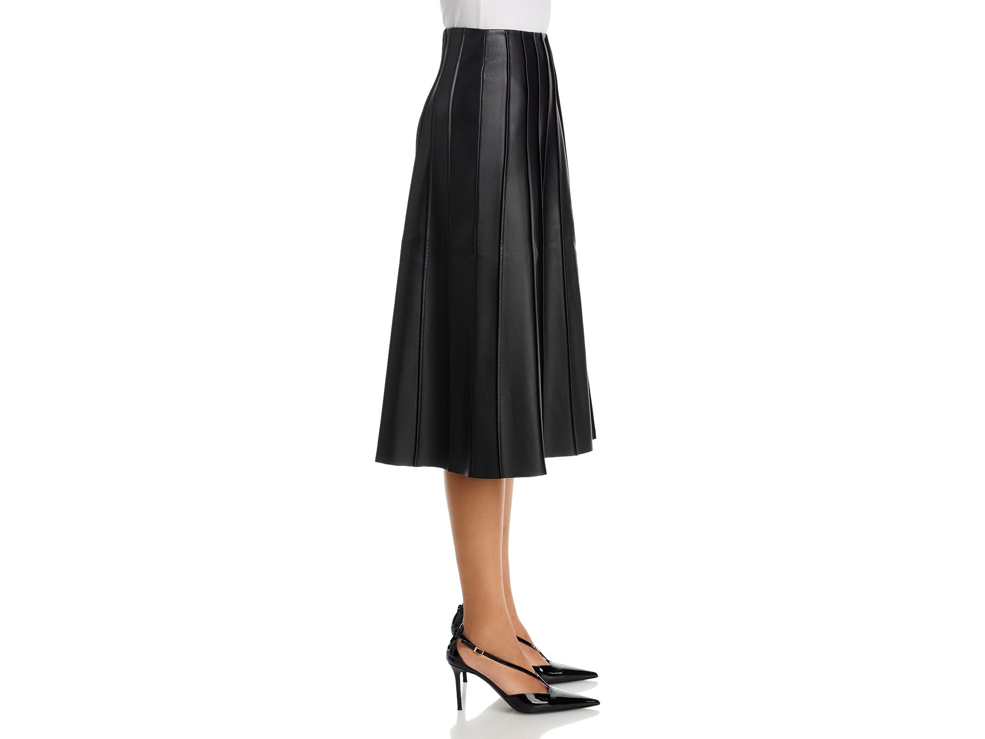 Faux Leather Piped Skirt — Image 5