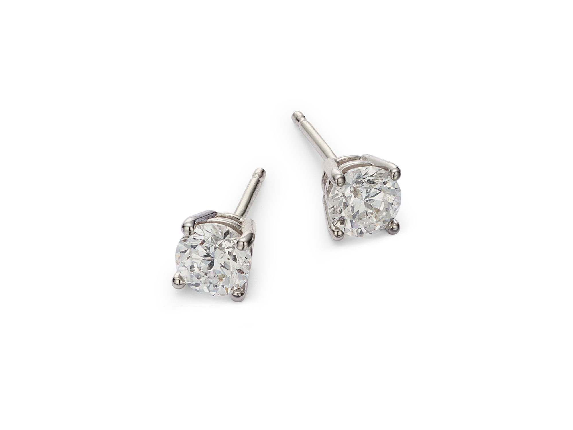 Colorless Certified Round Diamond Stud Earring in 18K White Gold, 0.30-2.0 tcw — Image 5