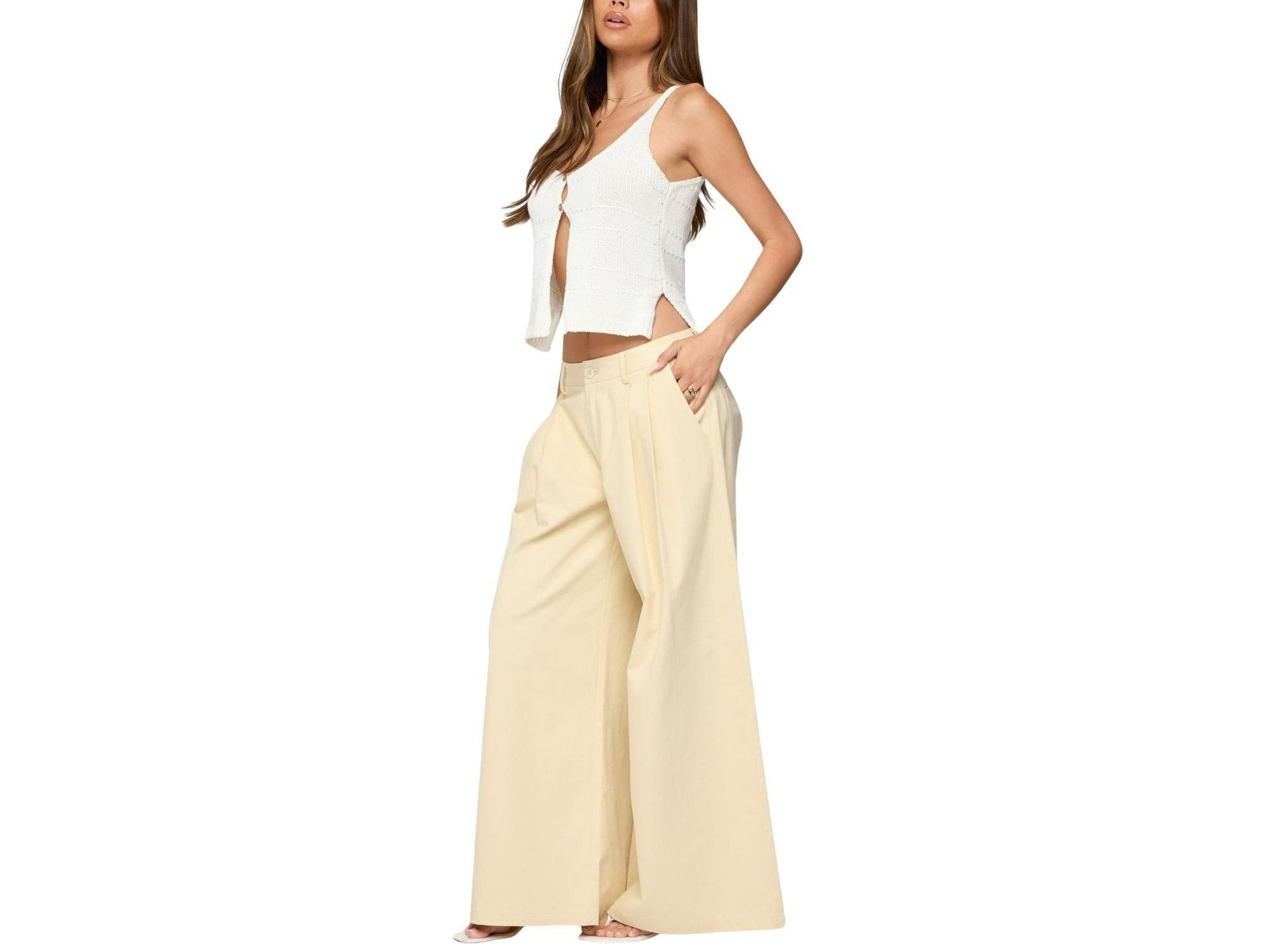 Mikinley Split Front Knit Tank Top — Image 3