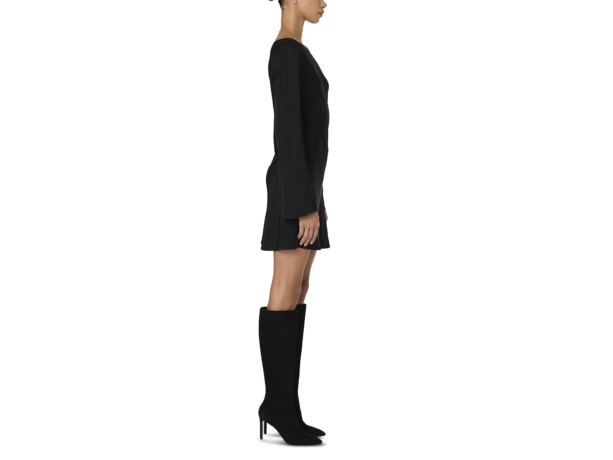 Ennis Satin Bell Sleeve Mini Dress — Image 7