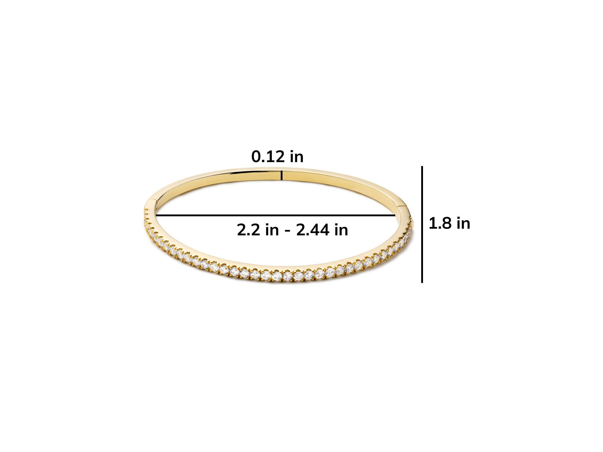 Brass and Cubic Zirconia Juliette Gold Bangle Bracelet — Image 6