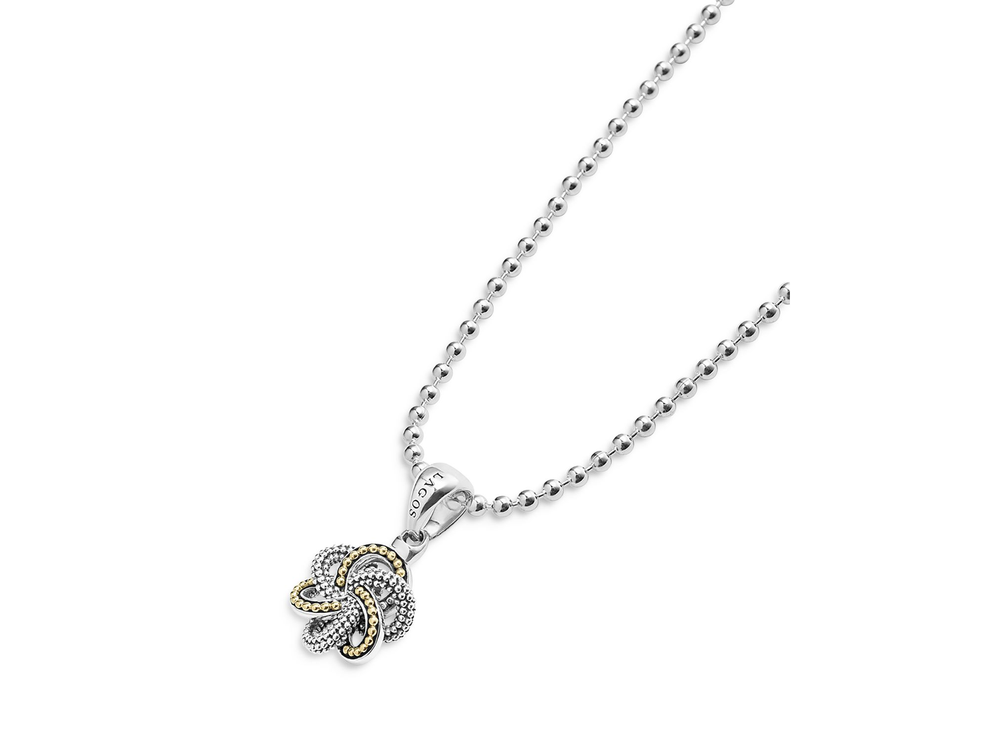 Sterling & 18K Yellow Gold Love Knot Pendant Necklace, 18" — Image 3