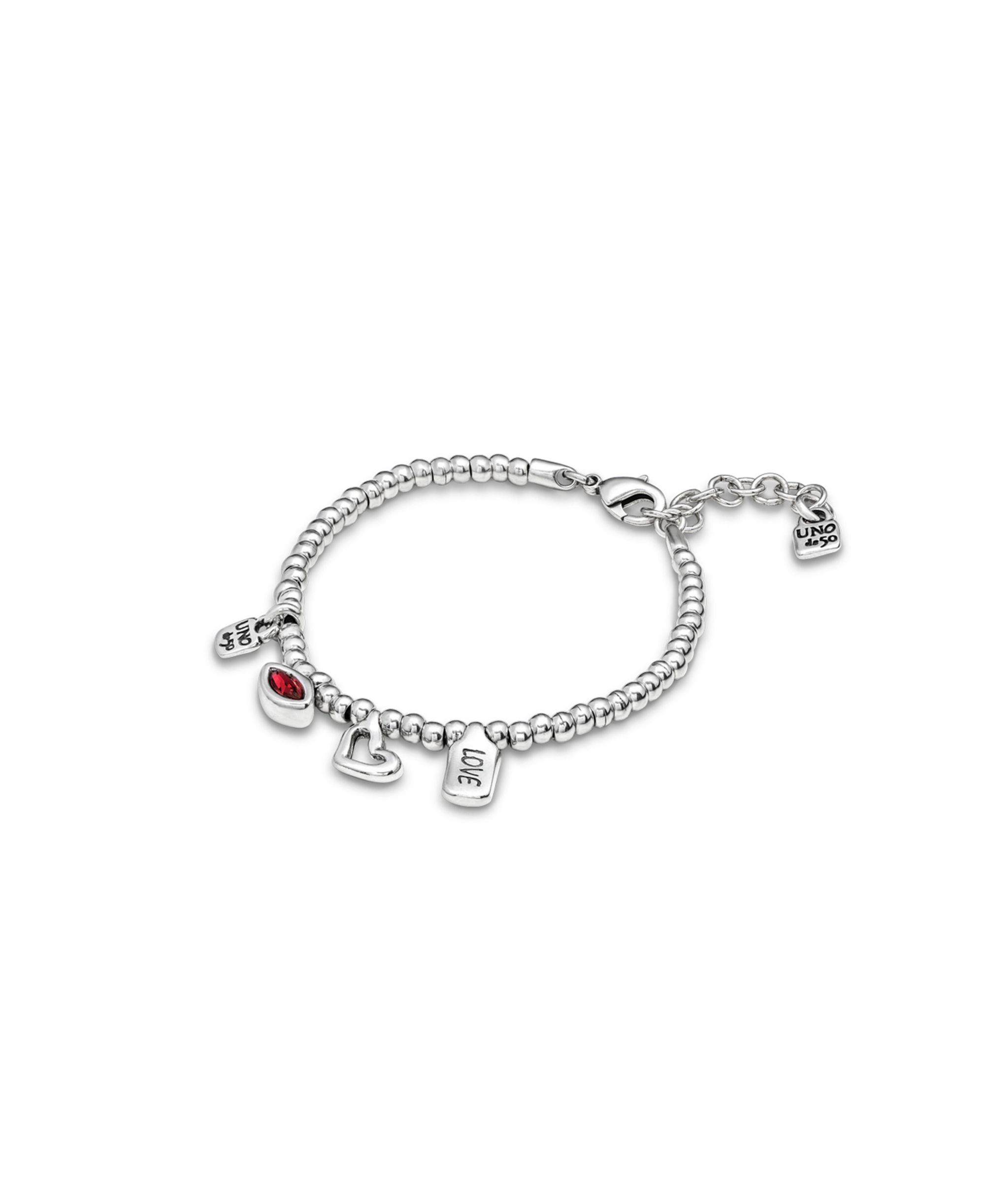 Sterling-Plated Beaded Bracelet With Charms — Image 3