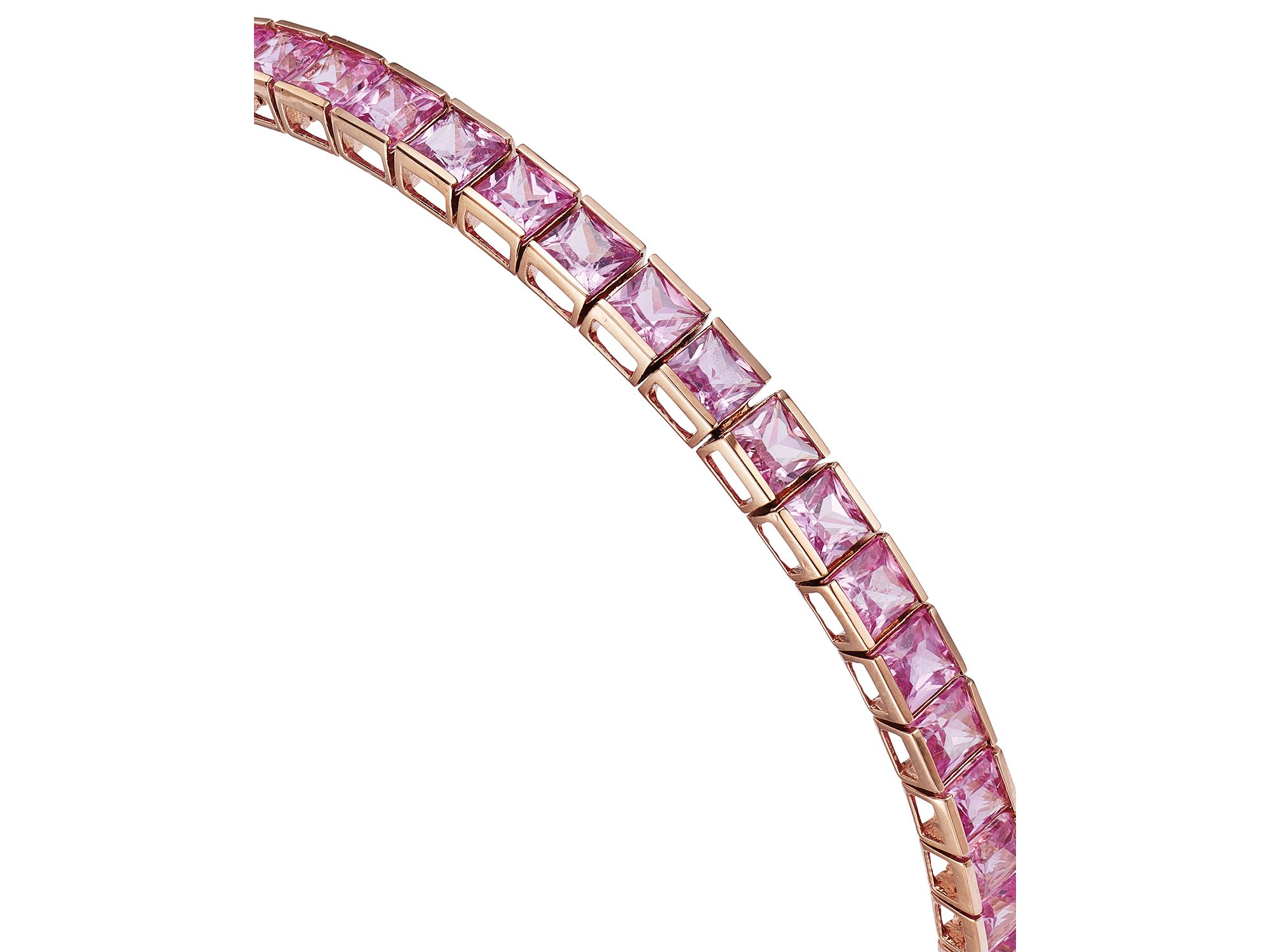 Pink Sapphire Bracelet in 14K Rose Gold — Image 3