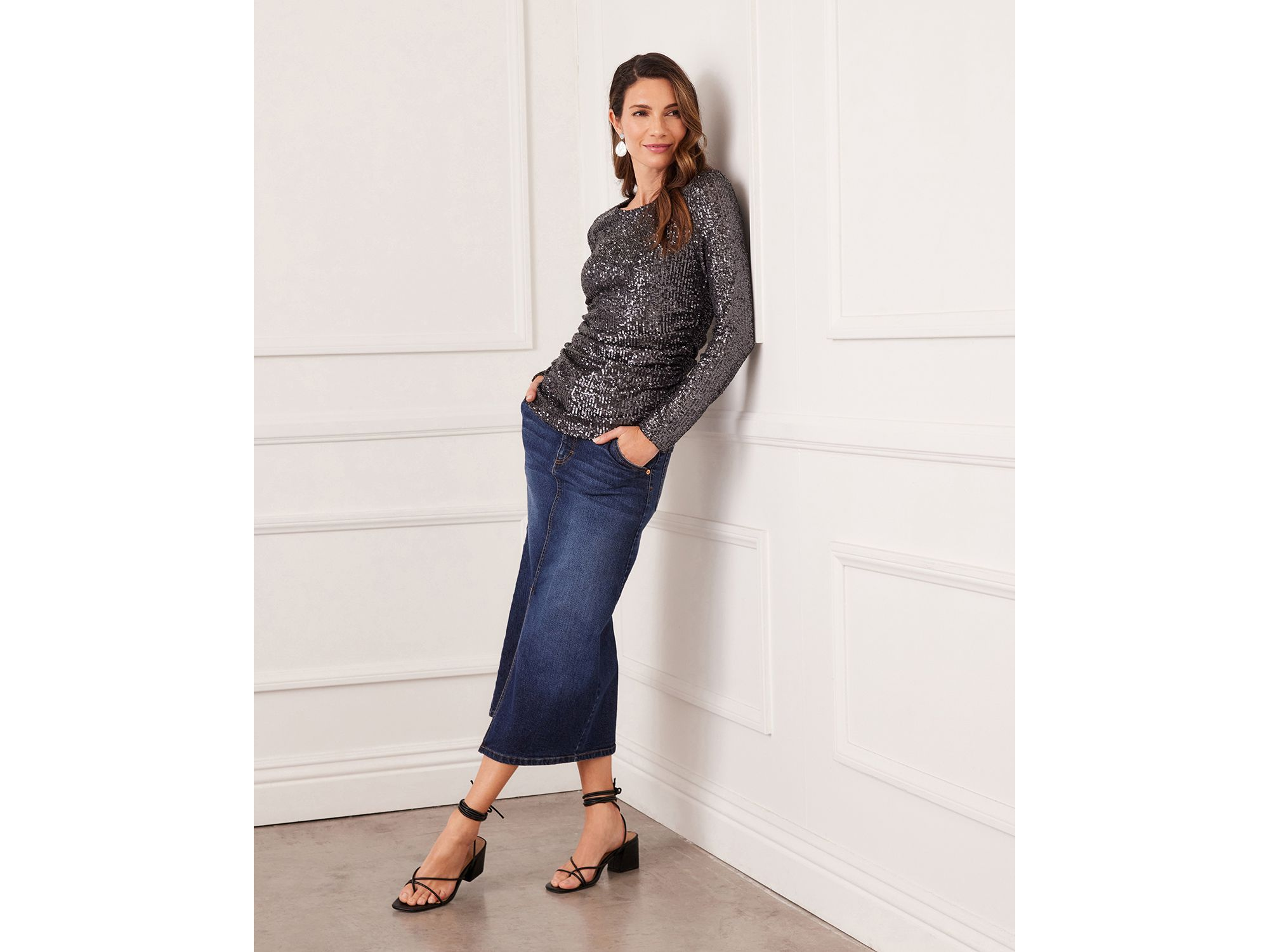 Side Shirred Sequin Top — Image 5