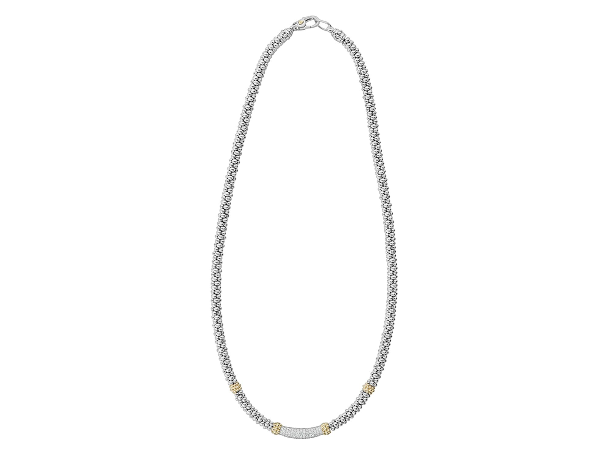 18K Gold & Sterling Silver Diamond Lux Collar Necklace, 18" — Image 5