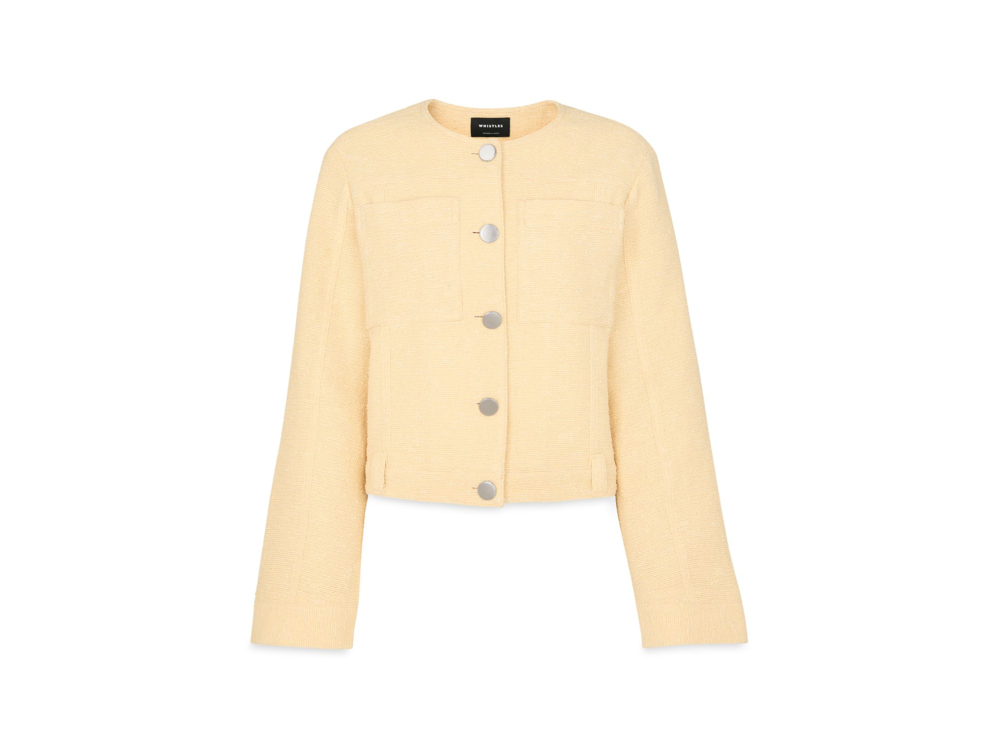 Textured Collarless Jacket — Image 5
