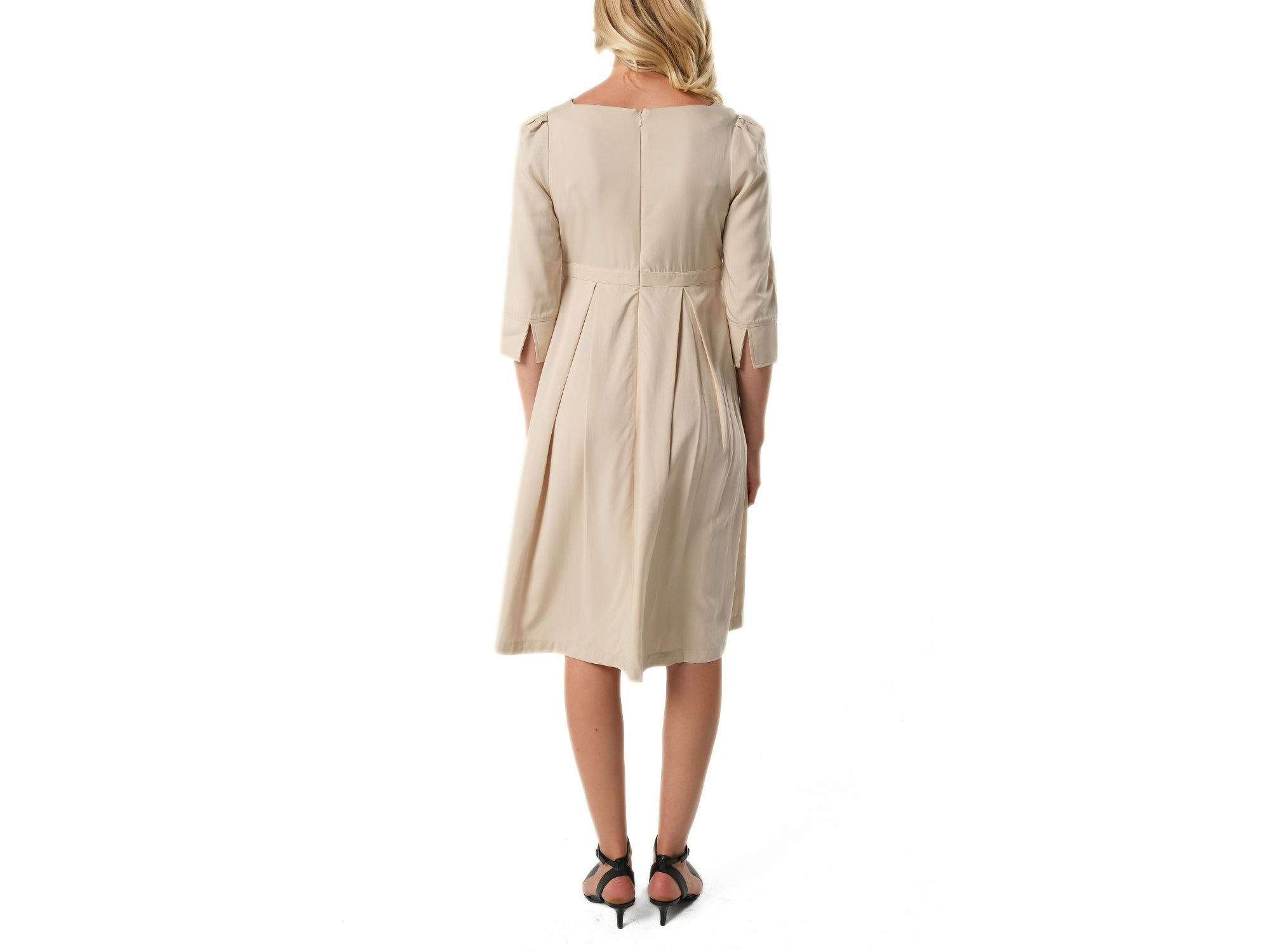 Women's Empire Waist Maternity & Nursing Midi Tea Dress in TENCEL (Regular & Petite) — Image 7