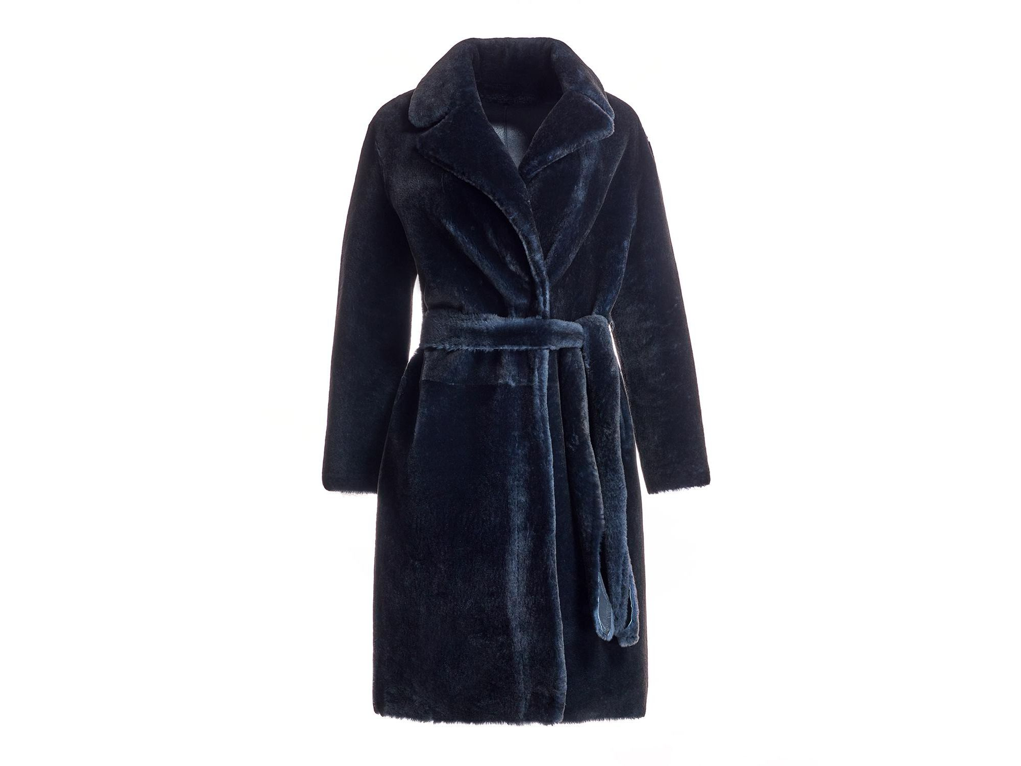 Belted Shearling Coat — Image 3