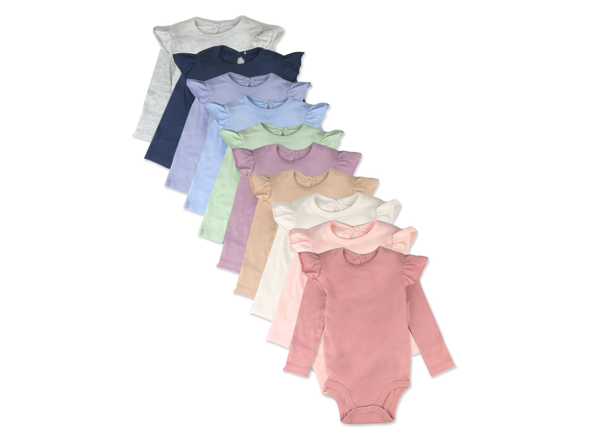 Girls' 10 Pack Long Sleeve Bodysuits - Baby — Image 5