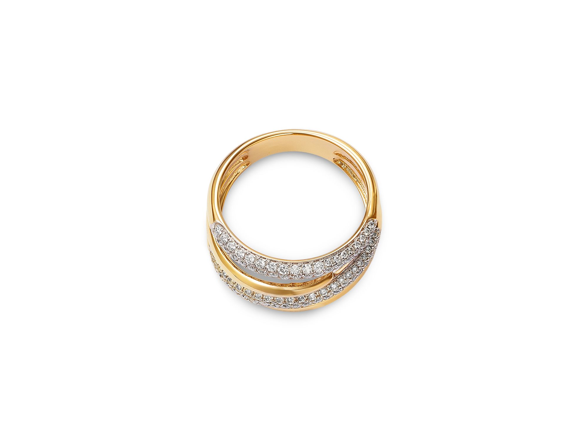 Diamond Multirow Statement Ring in 14K Two Tone Gold, 0.70 tcw — Image 3
