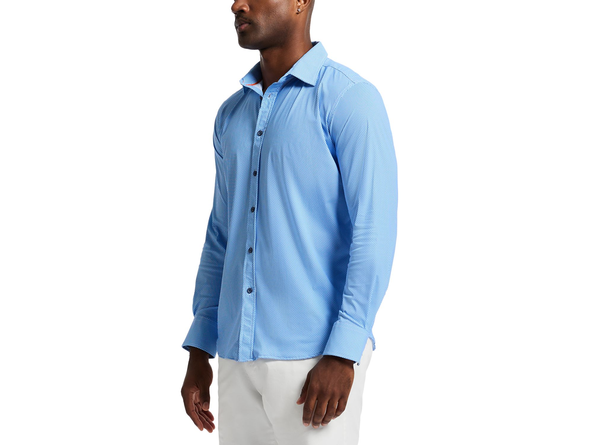 Leros Textured Long Sleeve Button Front Shirt — Image 3