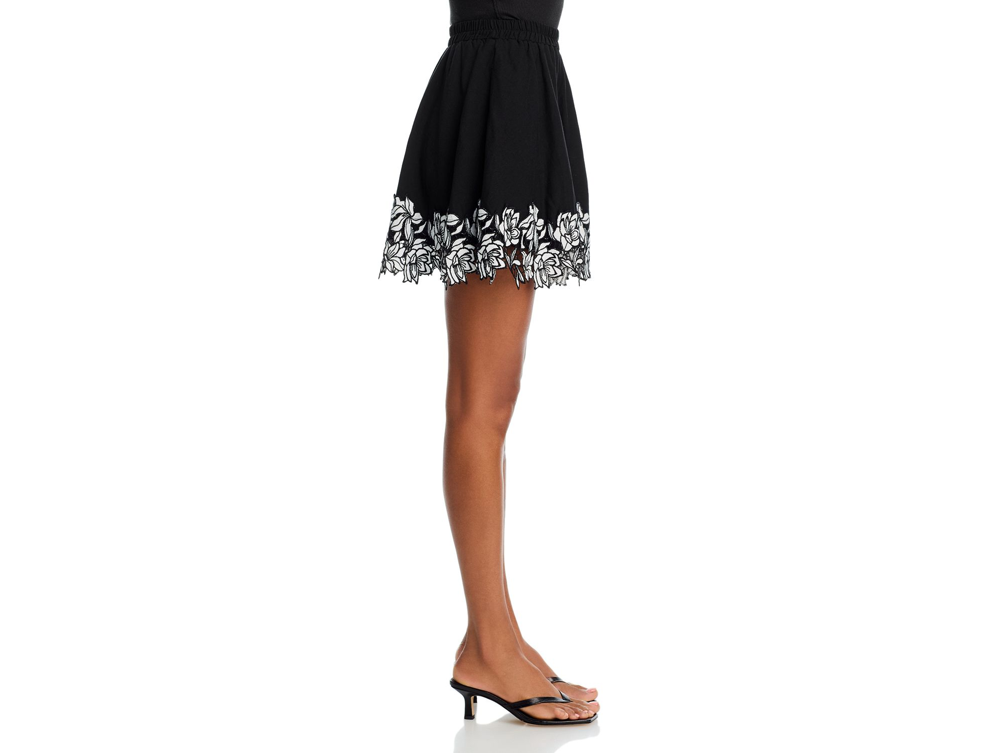 Cotton Linen Lace Trim Mini Skirt - Exclusive — Image 6