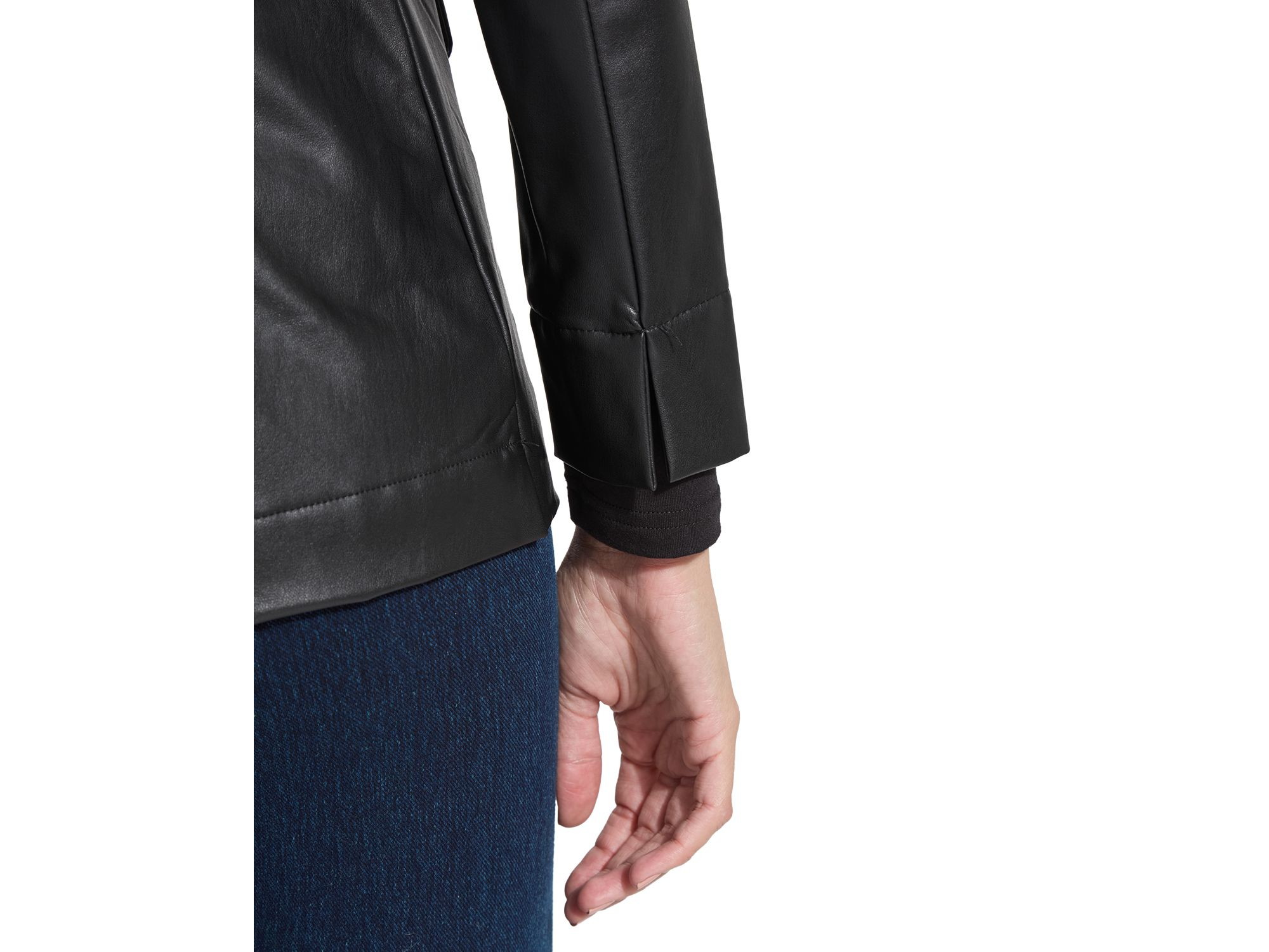 Faux Leather Blazer — Image 5