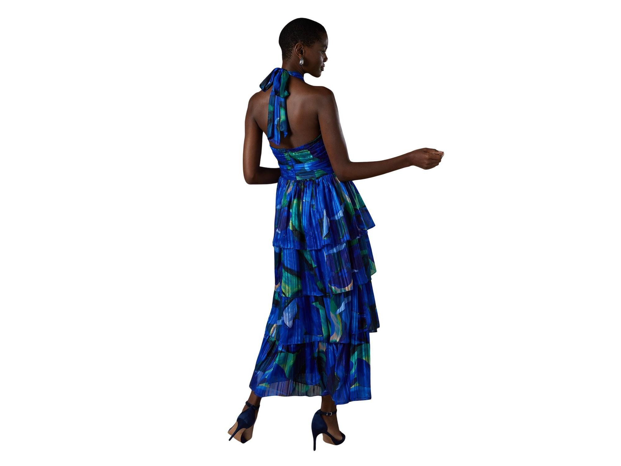 Tiered Halter Tie Neck Maxi Dress — Image 4