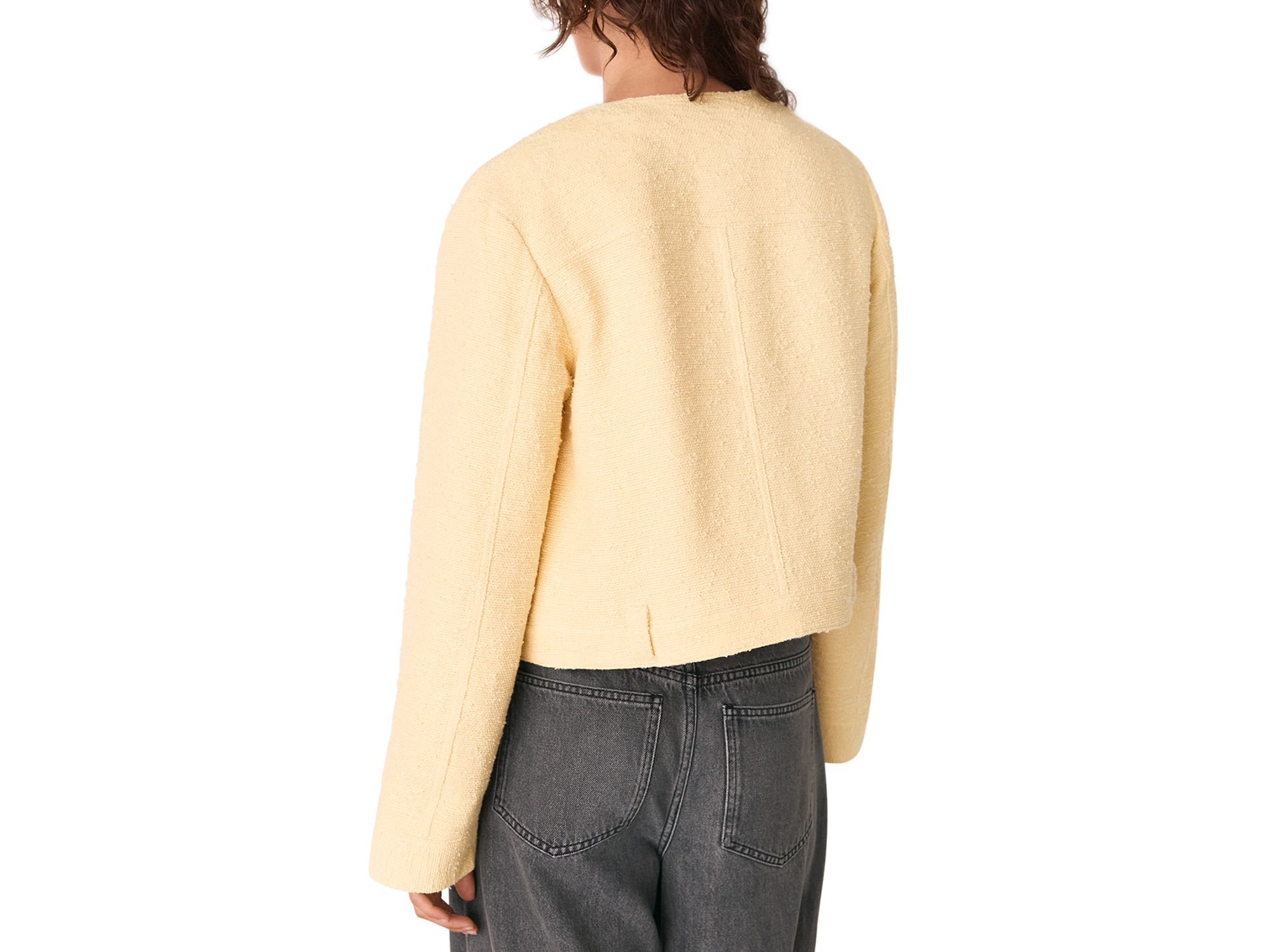 Textured Collarless Jacket — Image 4