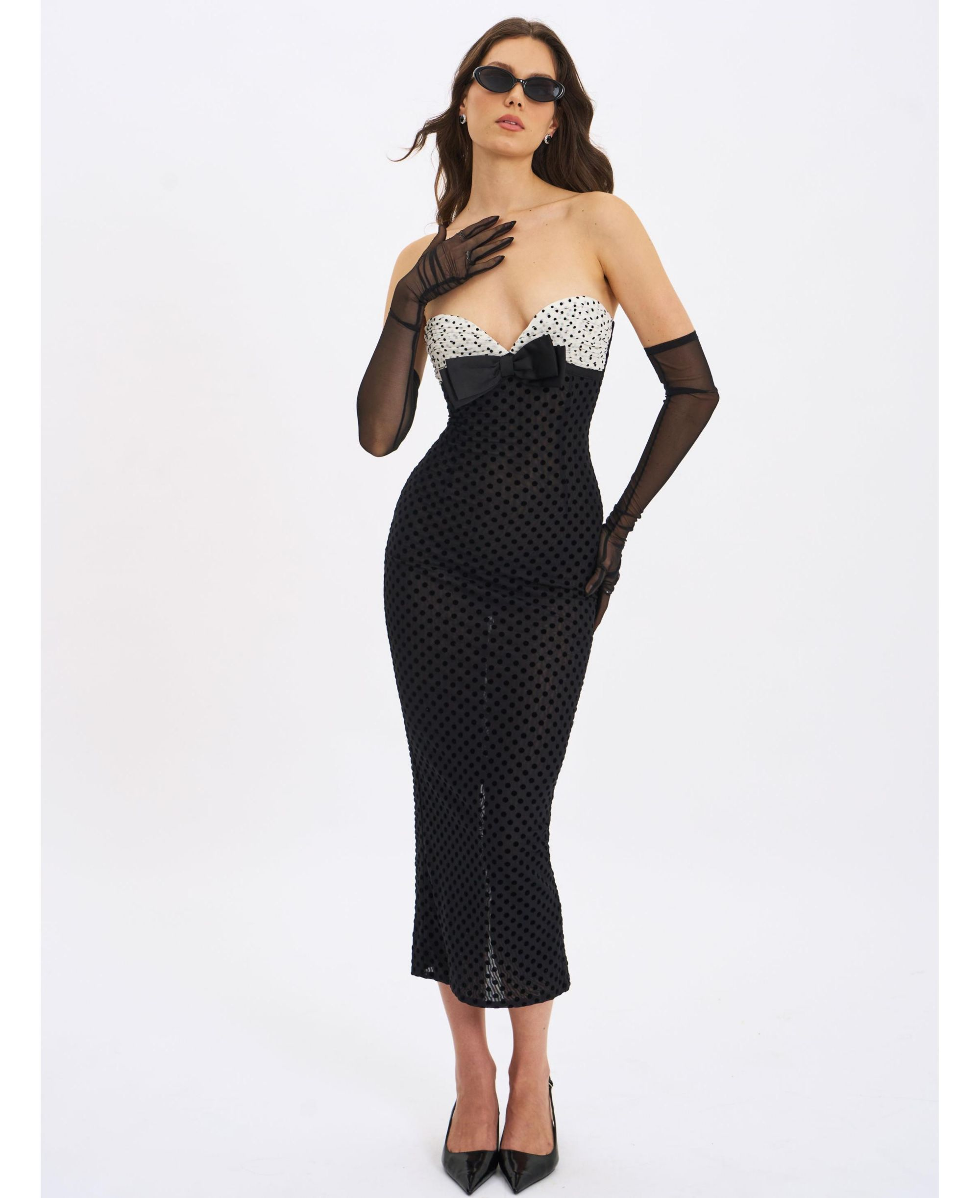 Faith Polka Dot Sweetheart Maxi Dress — Image 3