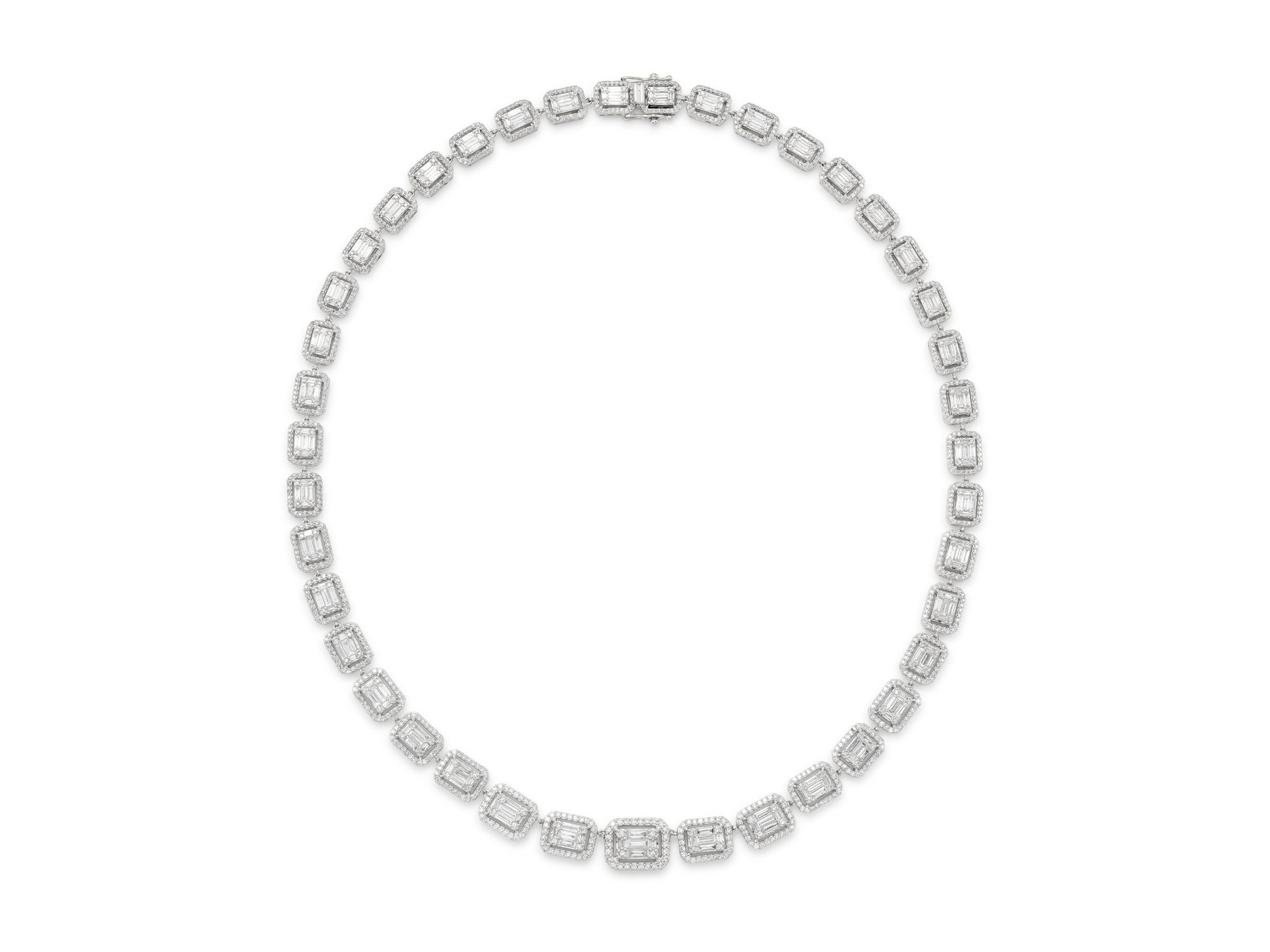 Diamond Mosaic Statement Necklace in 14K White Gold, 10.0 tcw — Image 9