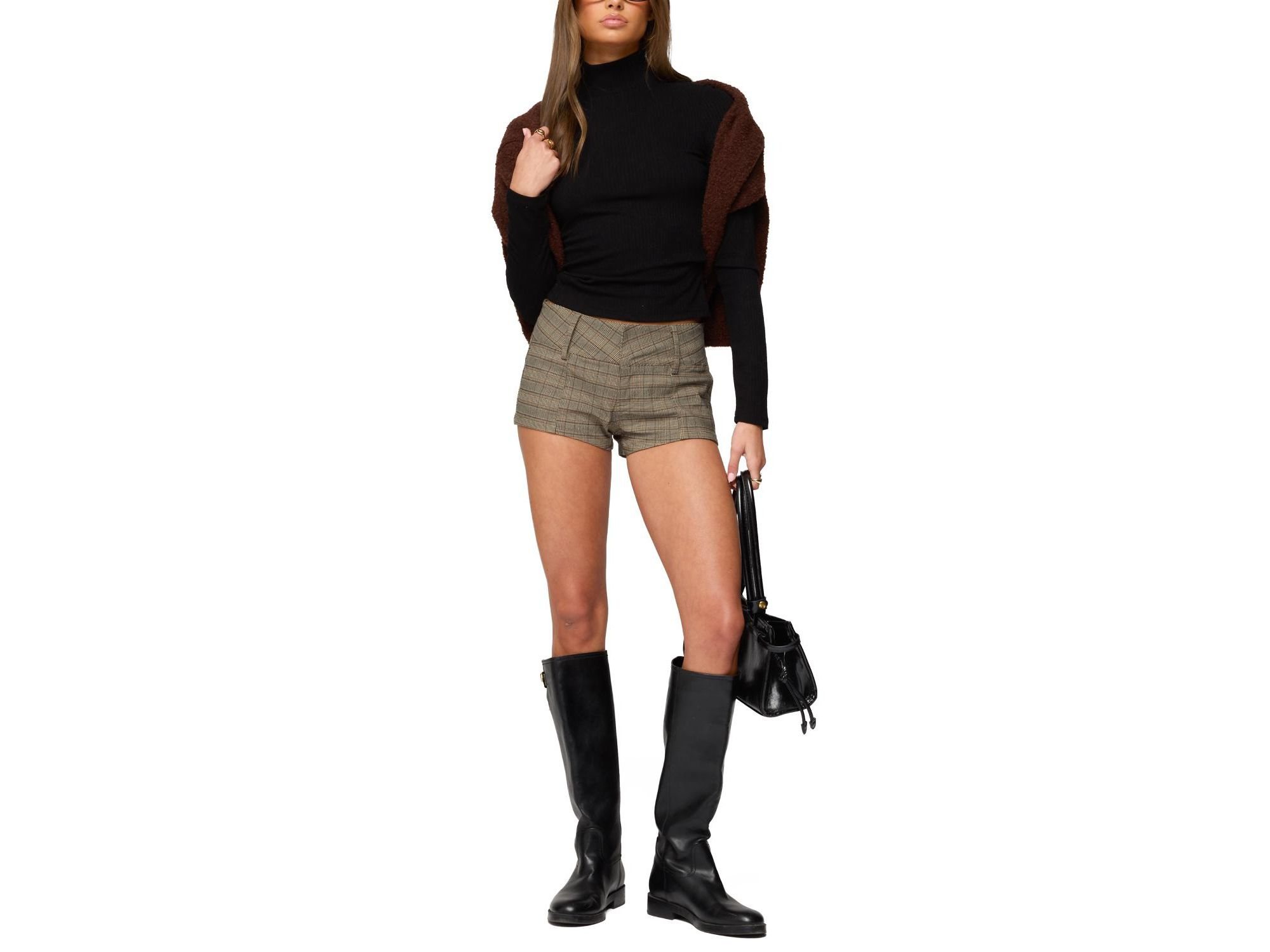 Saskia Fitted Ribbed Turtle Neck Top — Image 4